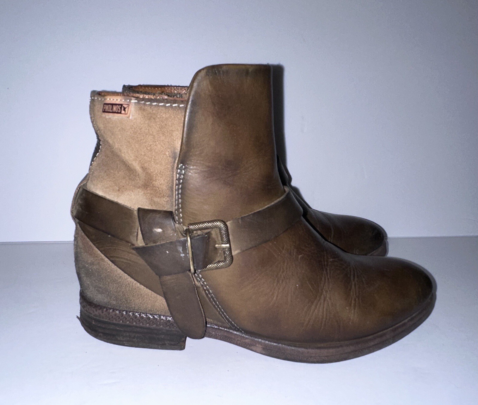 Pikolinos Ordino Womens Size 37 US 6.5-7 Ankle Boots Brown Leather