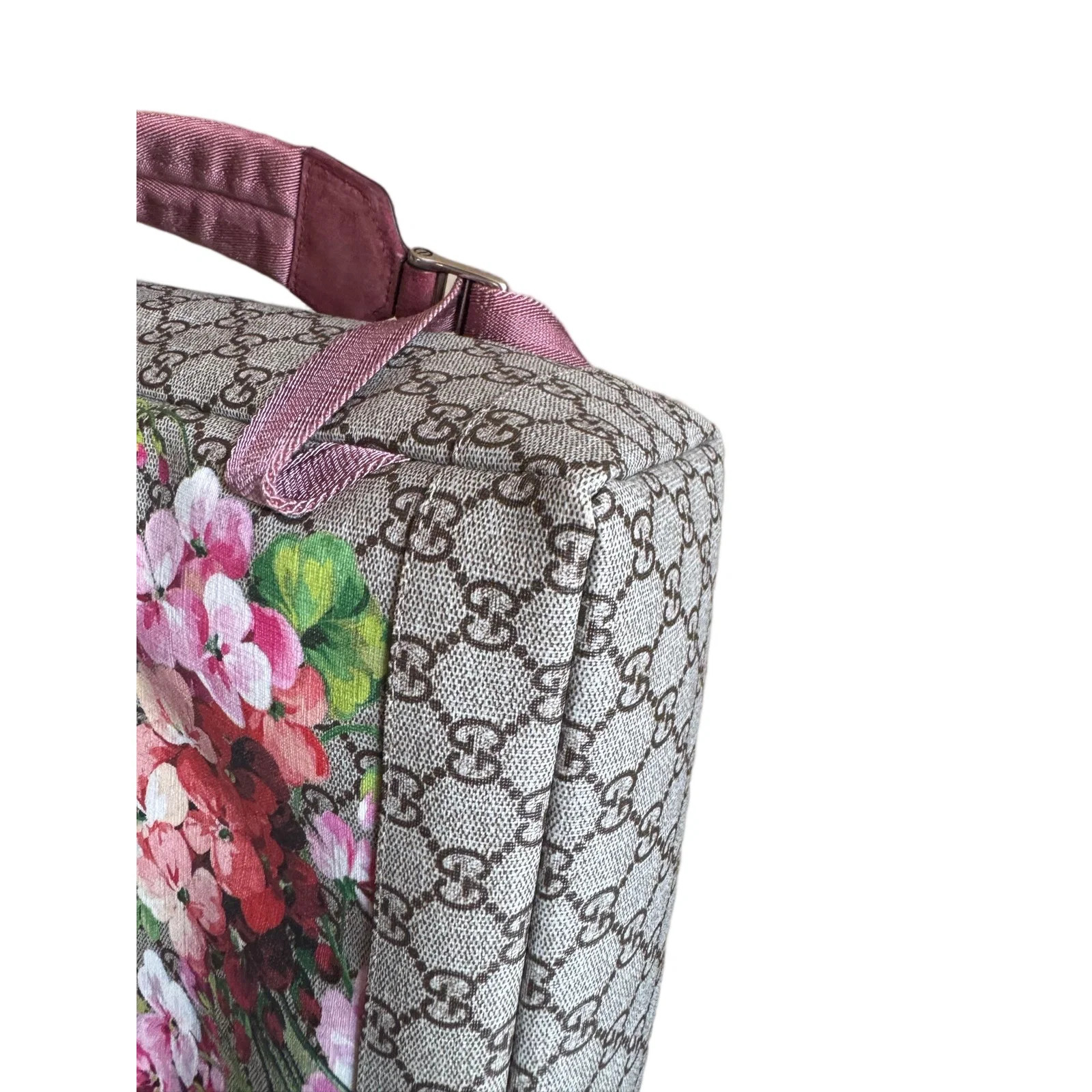 Gucci Flora Flap Backpack Beige Pink Green Red Gg Supreme Monogram (aa072426f5r)