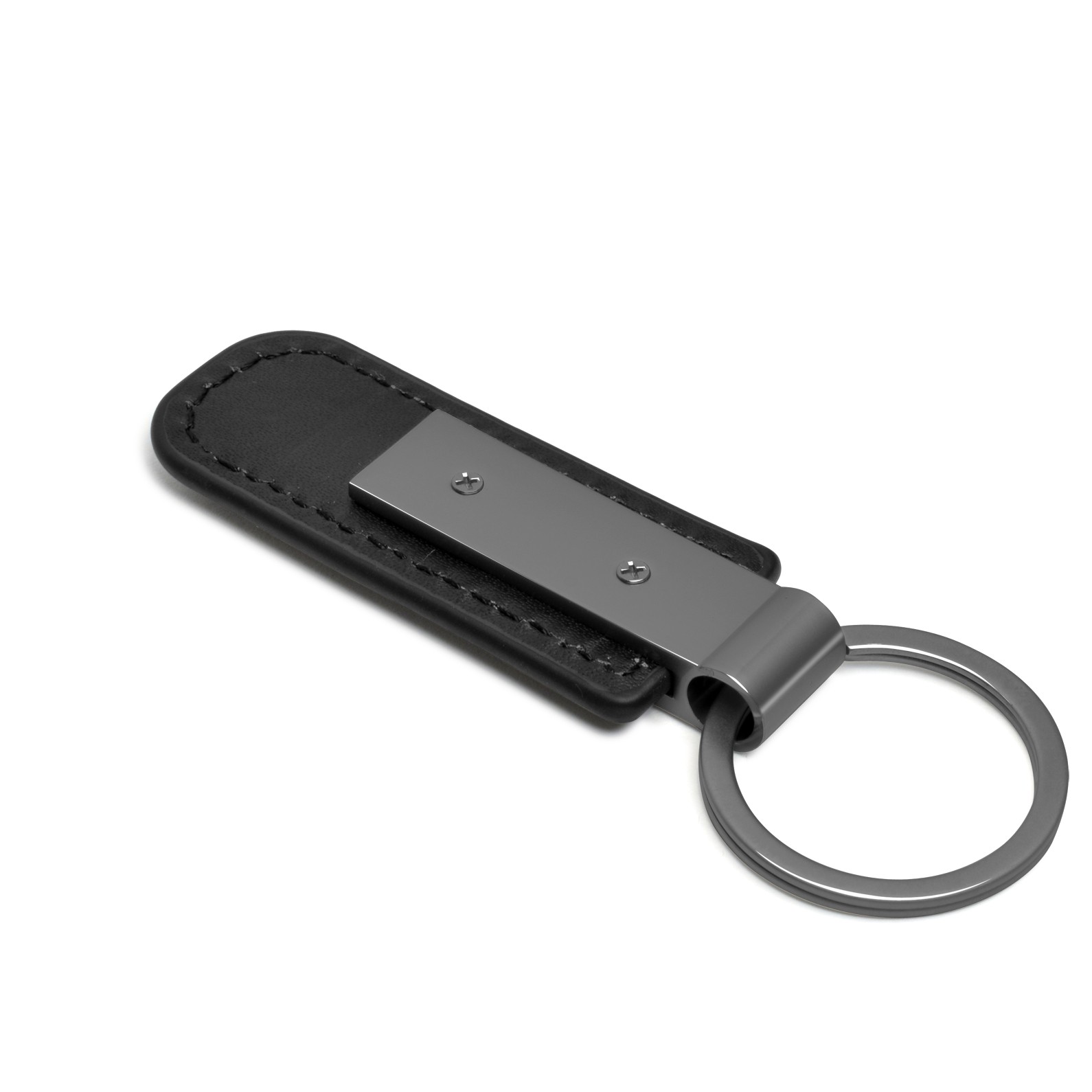 Acura A-Spec Black PU Leather Strap Black Metal Bar UV Printed Key Chain