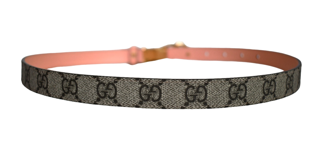 🆕️Auth GUCCI Beige Ebony Peach GG MARMONT REVERSIBLE Women’s Belt IT-80 US-32