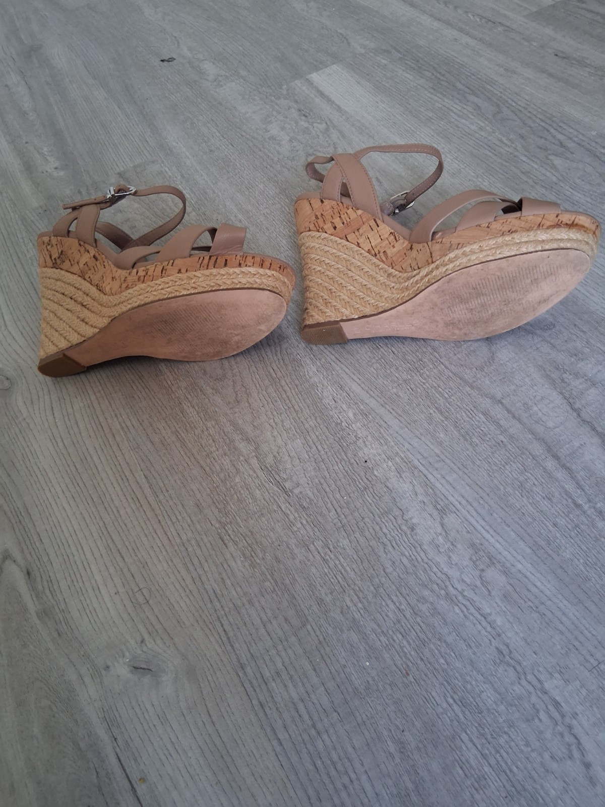 Charles By Charles David Tan Crisscross Wedge Sandals Size 8