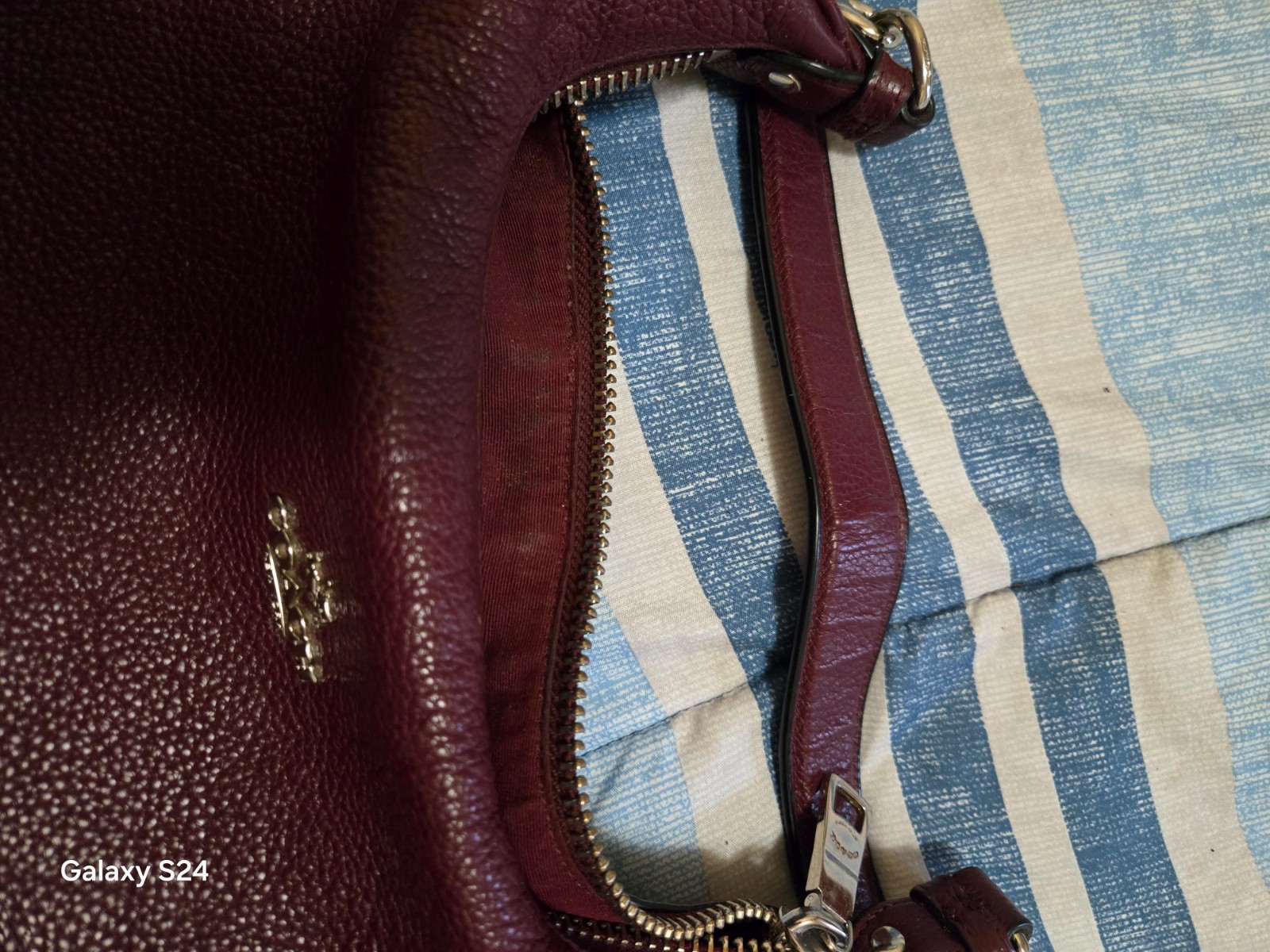Vintage COACH Mini Ergo Crescent Shoulder Bag 9027 Burgundy Leather