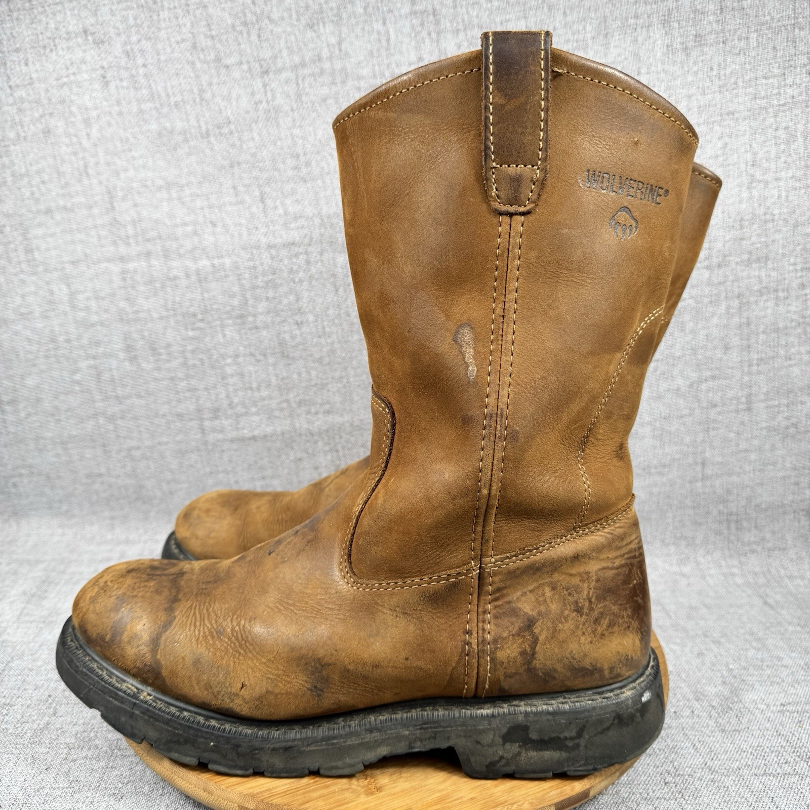 Wolverine Boots Mens 12 M Wellington DD Work Leather Soft Toe Goodyear Welted