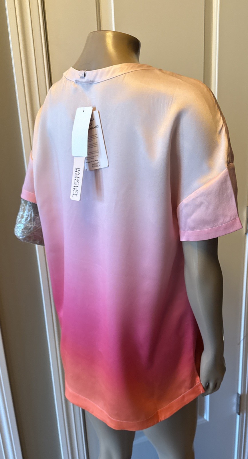 BADGLEY MISCHKA Ombre Mulberry Silk Blouse Women’s Size S Multi NWT