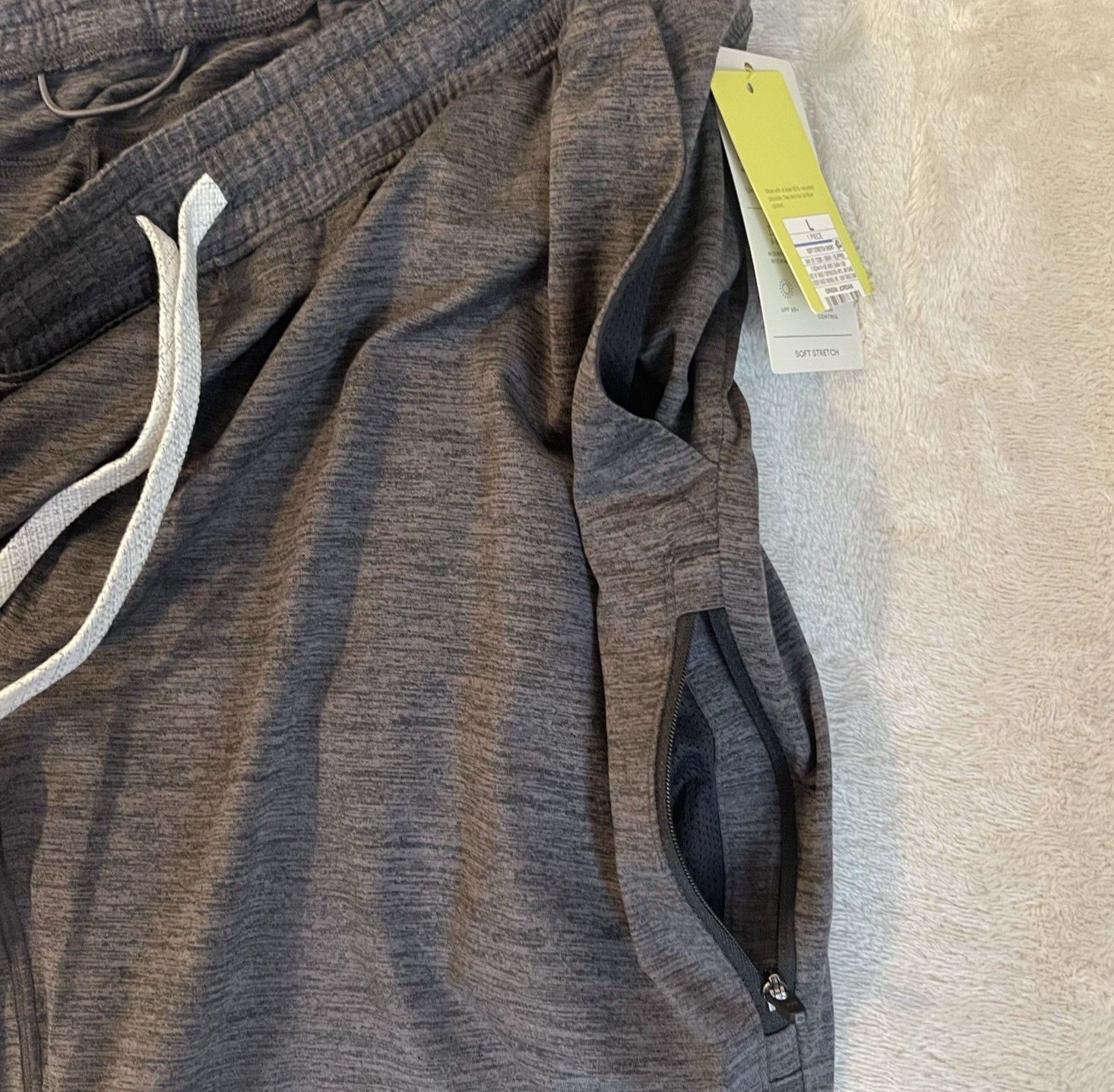 All In Motion Soft Stretch Shorts Men’s Gray Large Active Summer Wear Soft Comfy