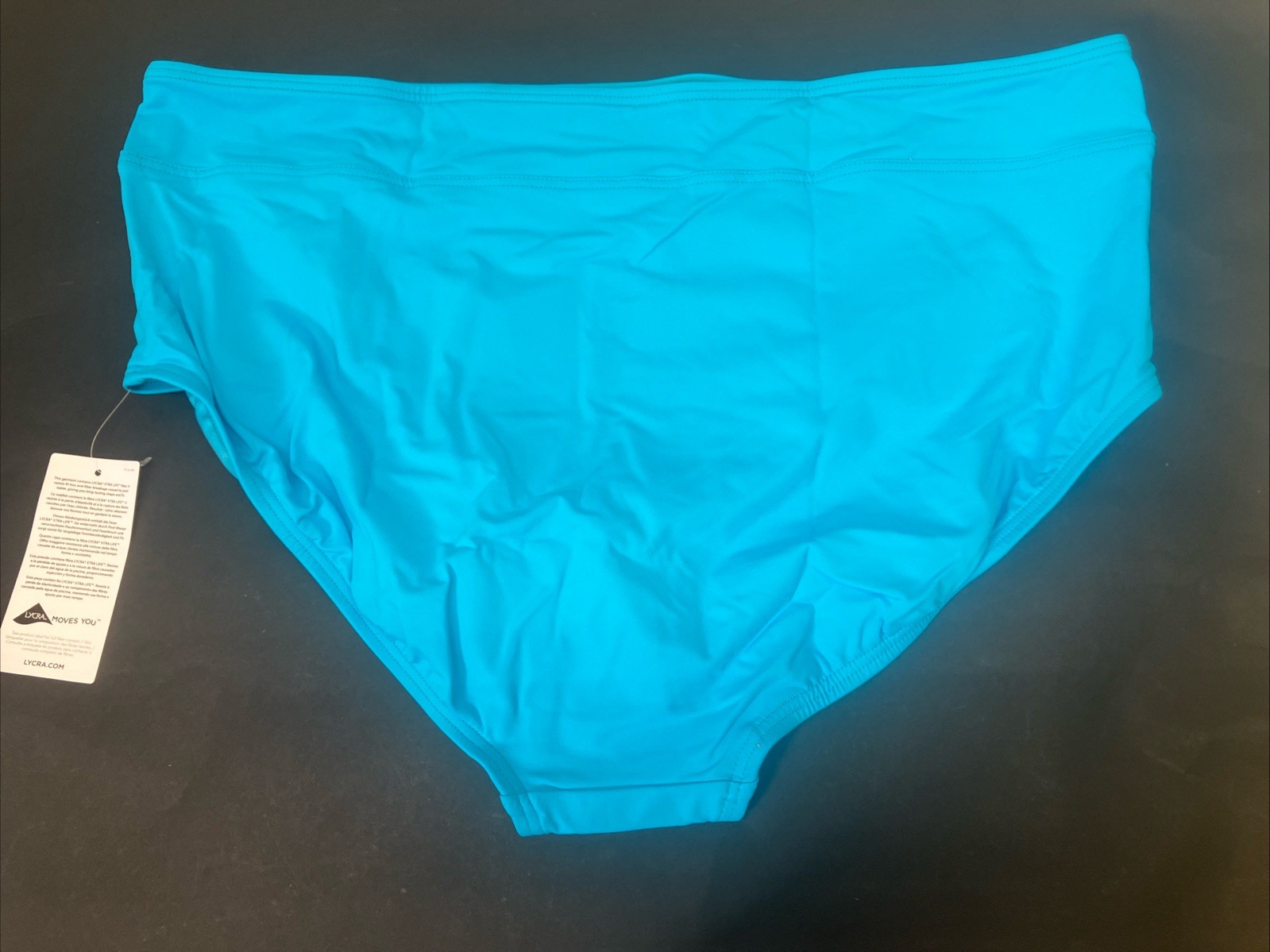 New Lands’ End Bikini Swim Bottoms Size 18 Turquoise High Waisted Blue Lands End