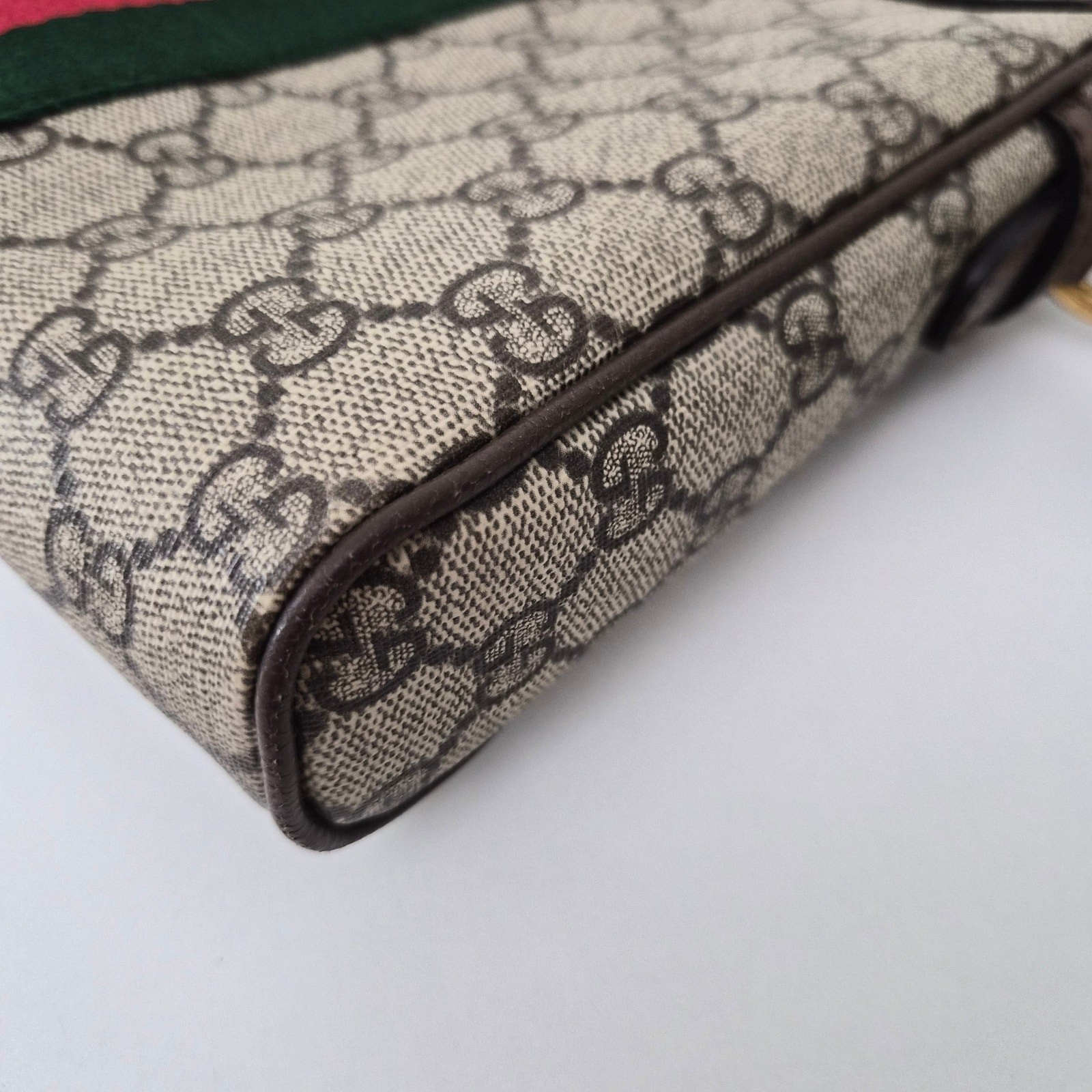 Gucci GG Supreme Monogram Web Small Ophidia Messenger Bag Brown