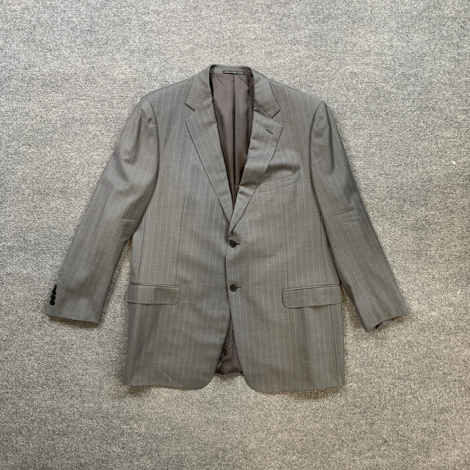 Ermenegildo Zegna Blazer Mens 48 (EU 58) Gray Trofeo Wool Pinstripe Two Button