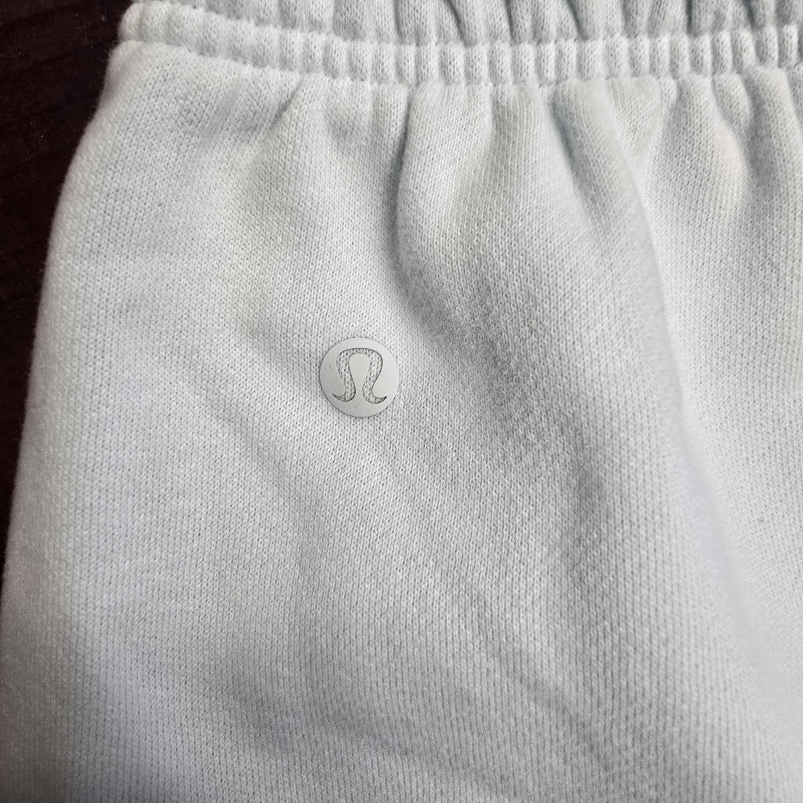 Lululemon Collegiate Logo Fleece Shorts XXS Icy Blue Preppy Athleisure