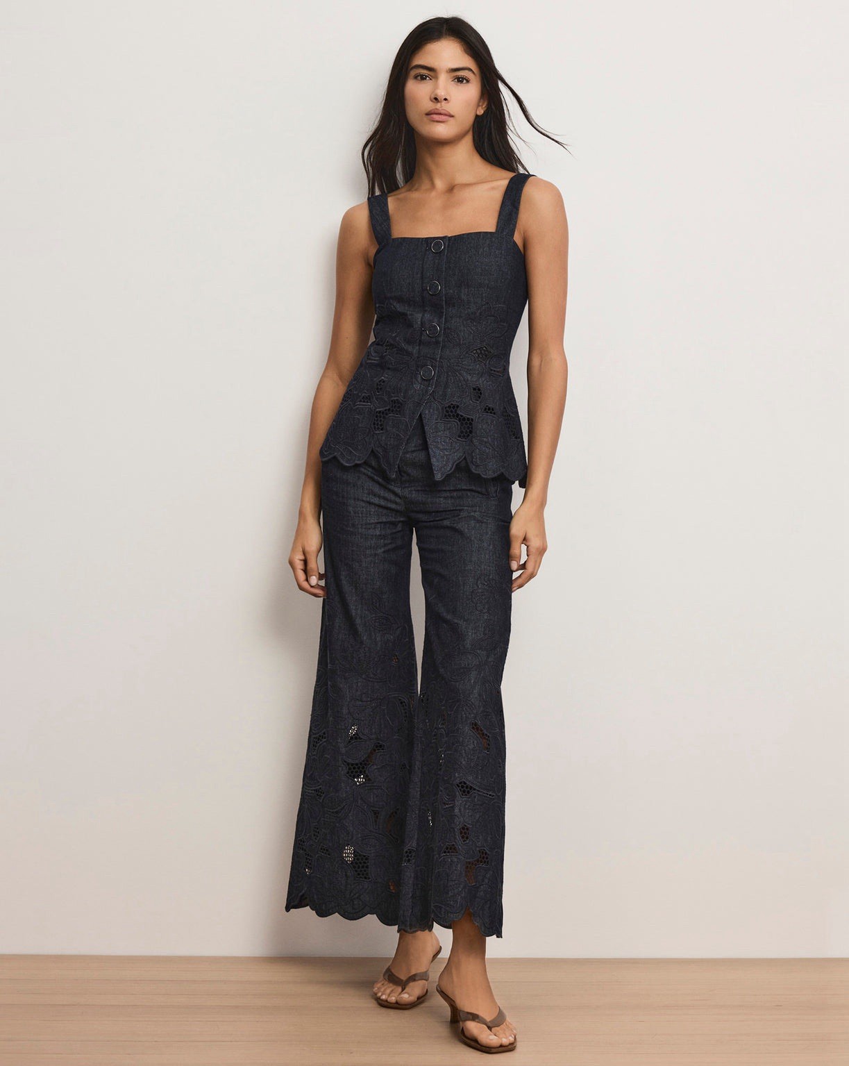 Veronica Beard Mirielle Eyelet Tank Top $498 Size 8