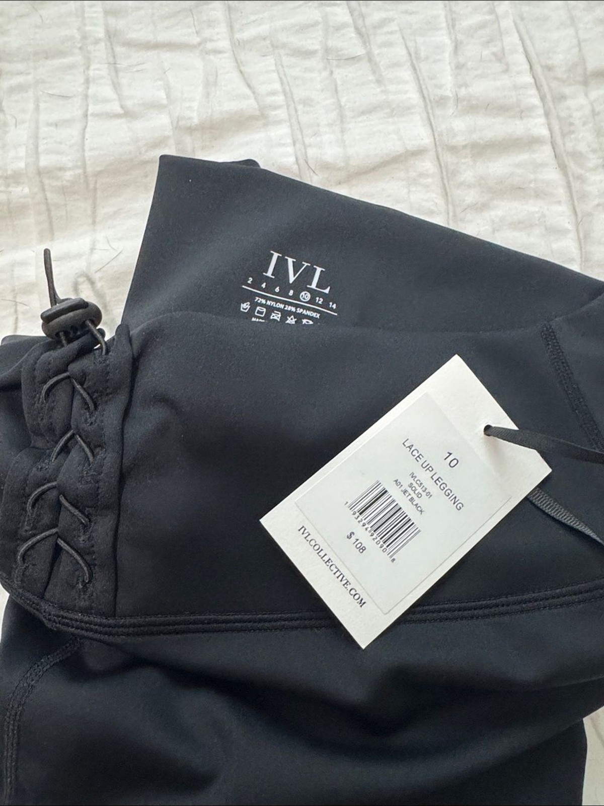 IVL Collective Black Lace-Up Racerback Sports Bra & High-Waisted Legging Set