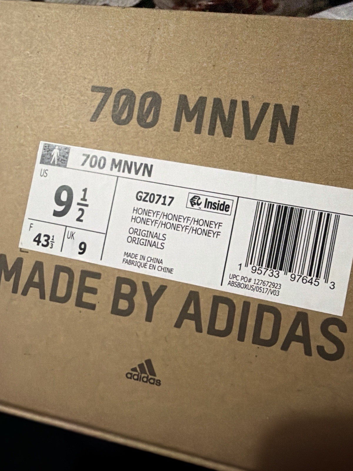 adidas Yeezy Boost 700 MNVN Honey Flux GZ0717 Men’s Breathable Nylon