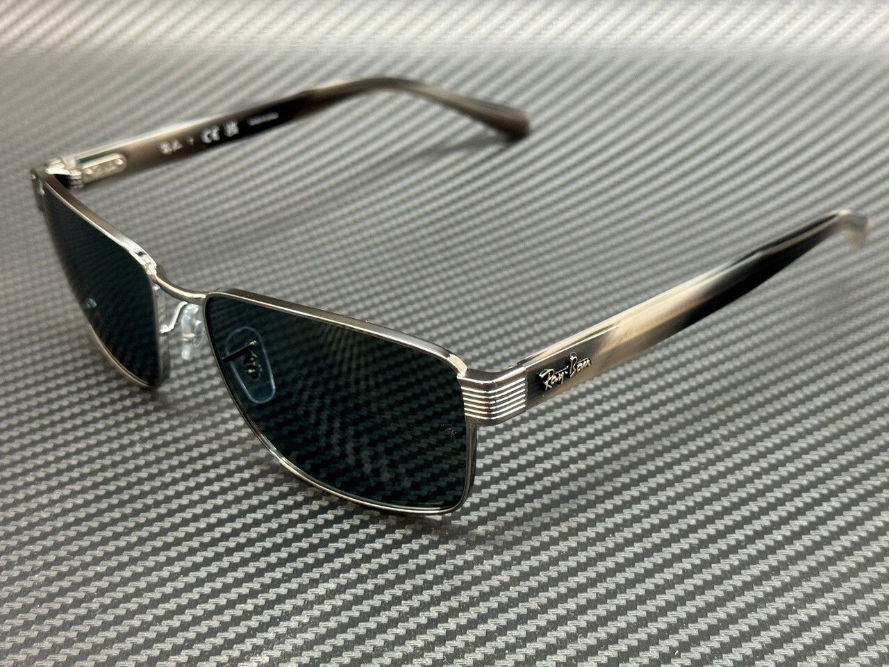 RAY BAN RB3750 004 R5 Gunmetal Blue Men’s 62 mm Sunglasses