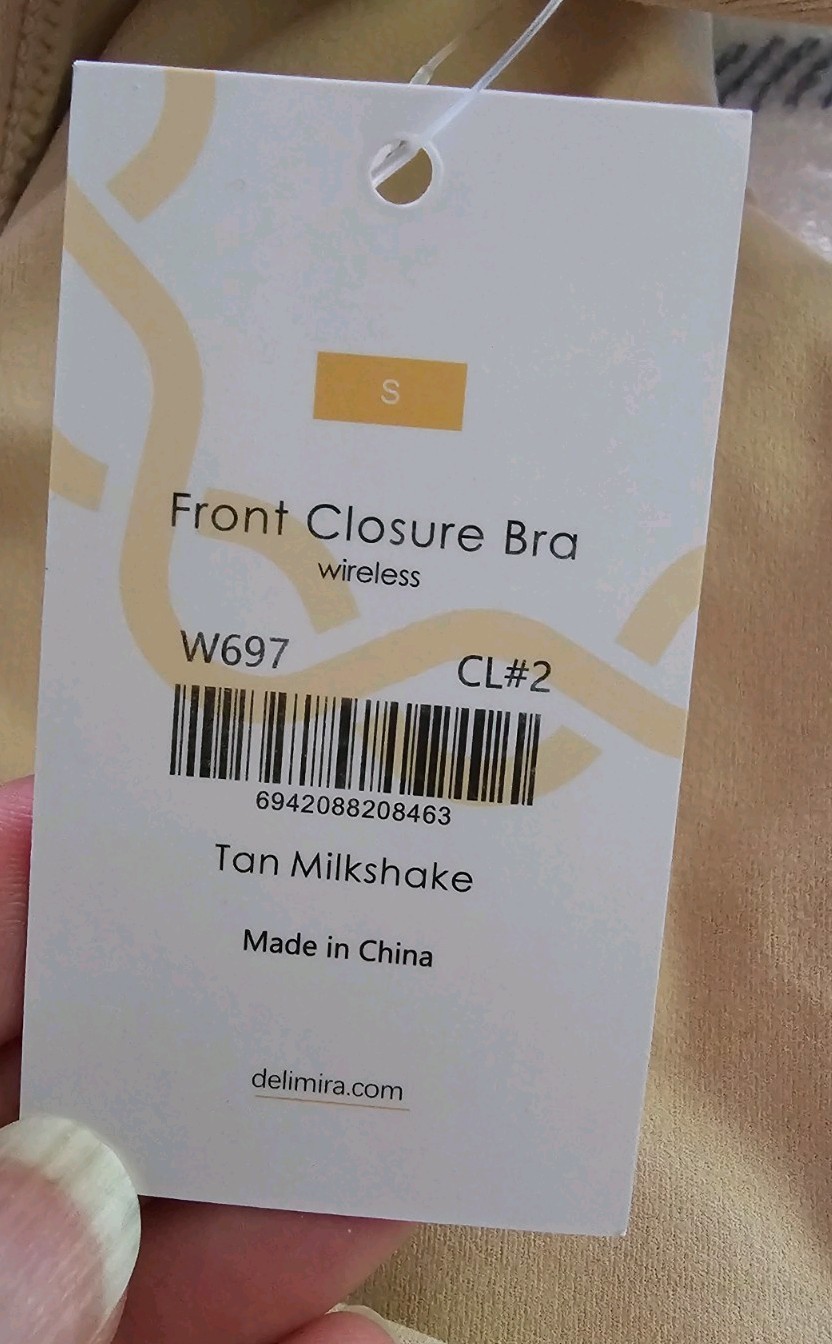 NWT Pair of Front Closure Unlined Bras / White Beige Fits 34-36 B