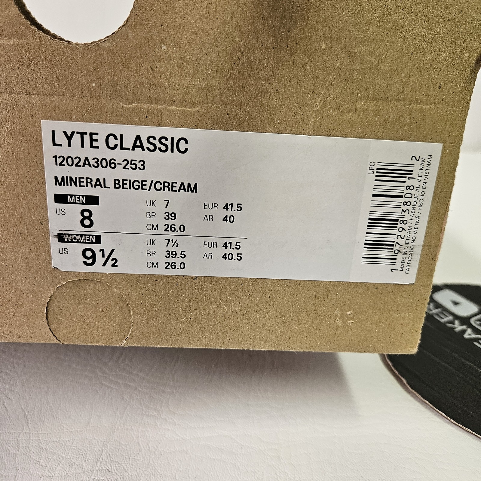 ASICS Lyte Classic Mineral Beige Cream Athletic Shoes Sneakers Men’s Size 8