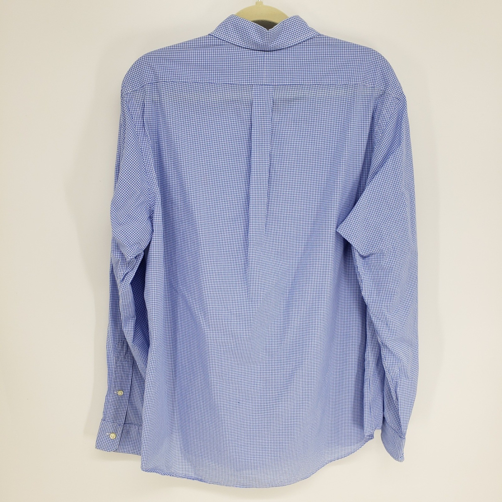 Ralph Lauren Gingham Button Down Shirt Mens L Blue Pink Check Plaid Long Sleeve