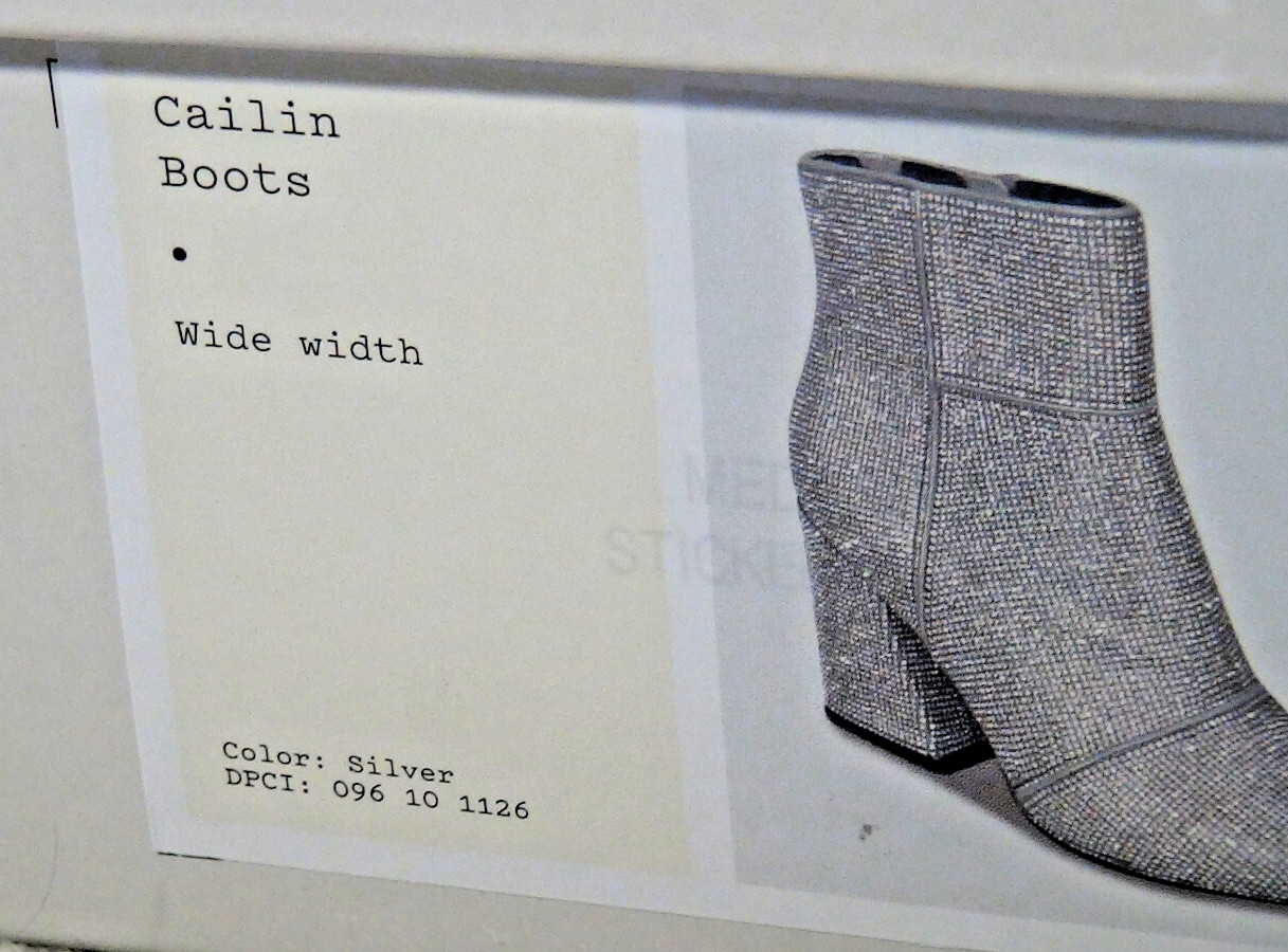A New Day Cailin Womens Rhinestone Wide Width Ankle Boots Silver Size 7W