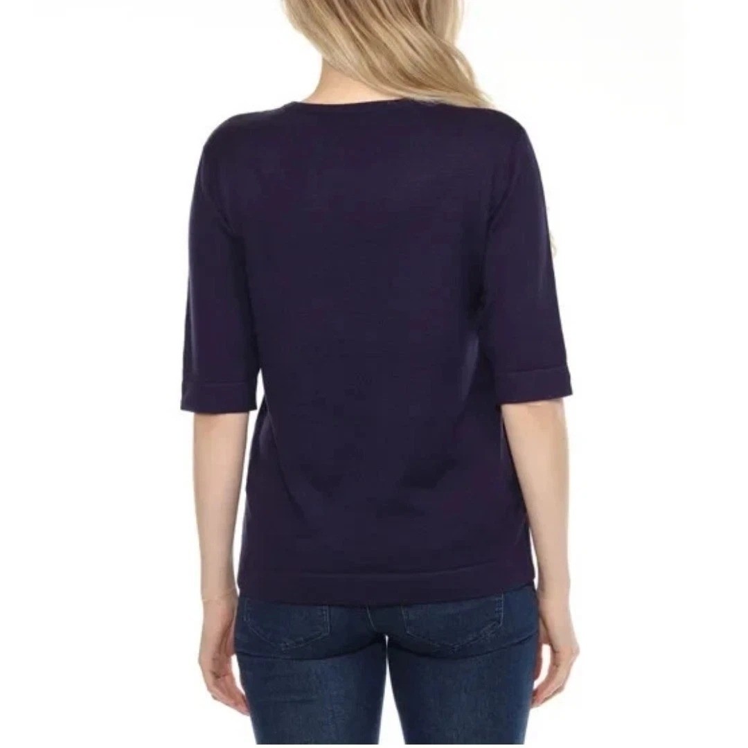 NWT Wrapper Women’s XL Navy Floral Elbow Sleeve Sweater Lightweight Rayon C0989