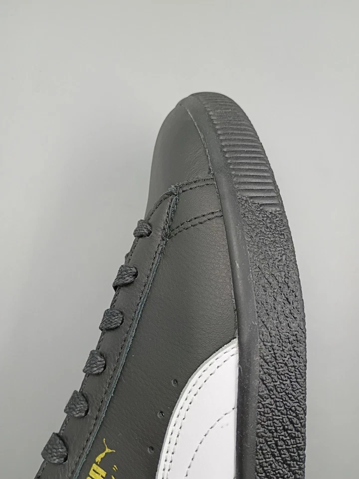 Puma Clyde Core Leather Foil Black/White Low Shoes Sneakers 364669-04 Men’s New