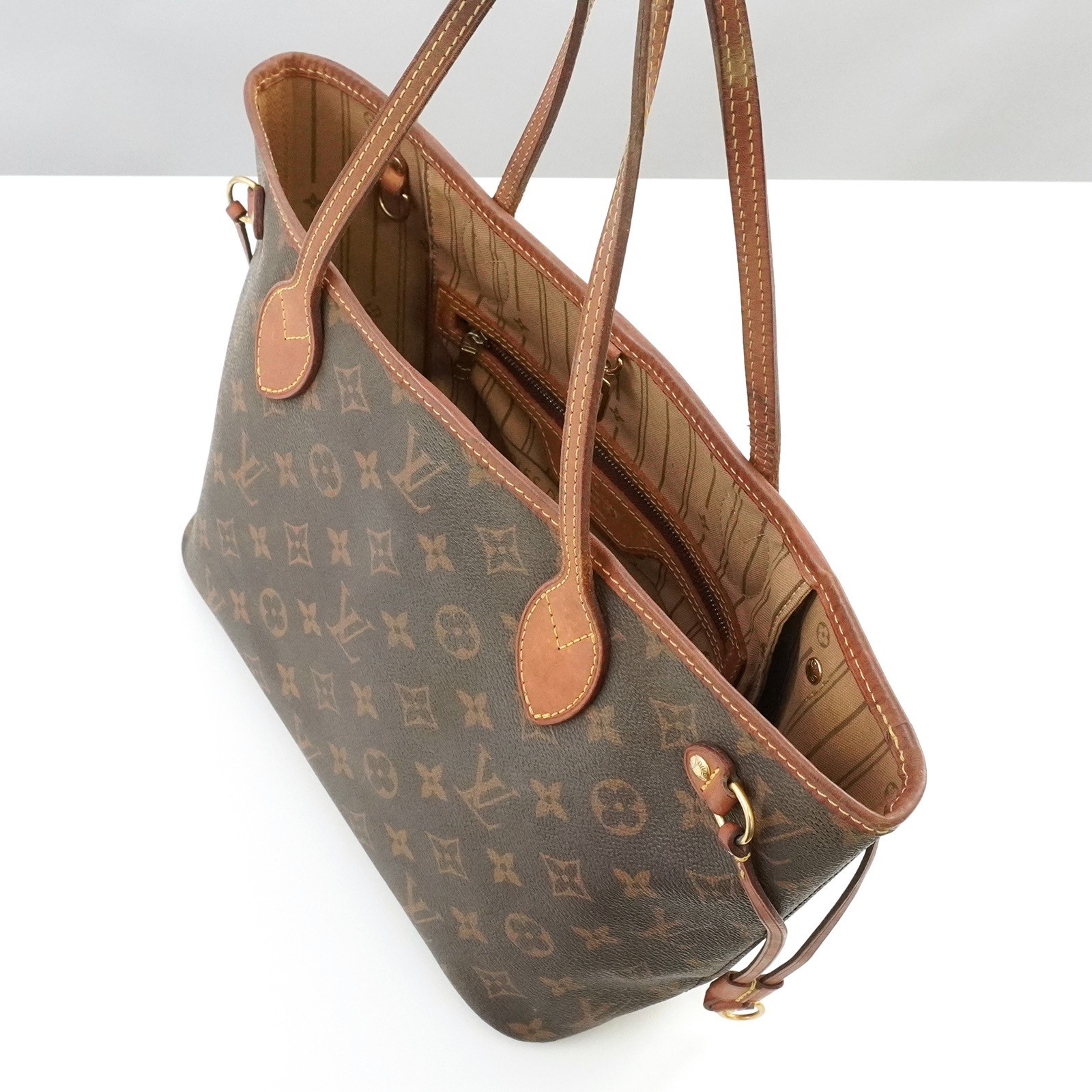 LOUIS VUITTON LV Monogram Neverfull PM M40155 Tote Bag Brown VI2130 Auth #56747A