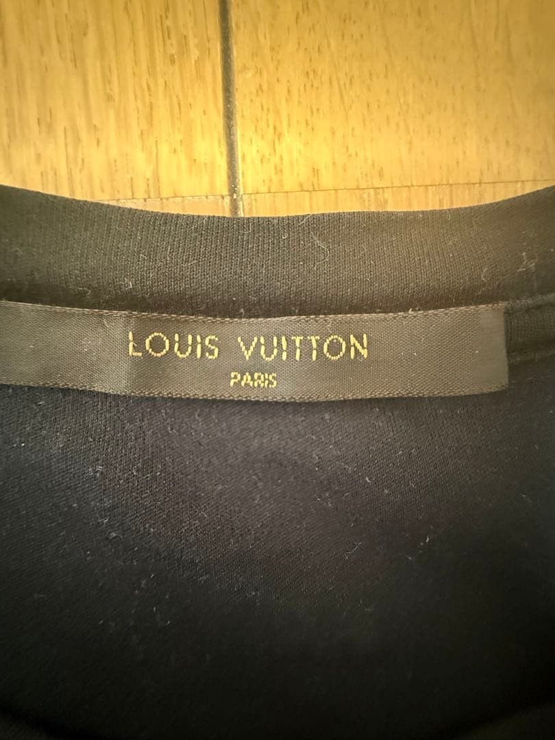 USED LOUIS VUITTON POCKET MONOGRAM PRINT SHORT-SLEEVE T-SHIRT, SIZE ACCEPTABLE