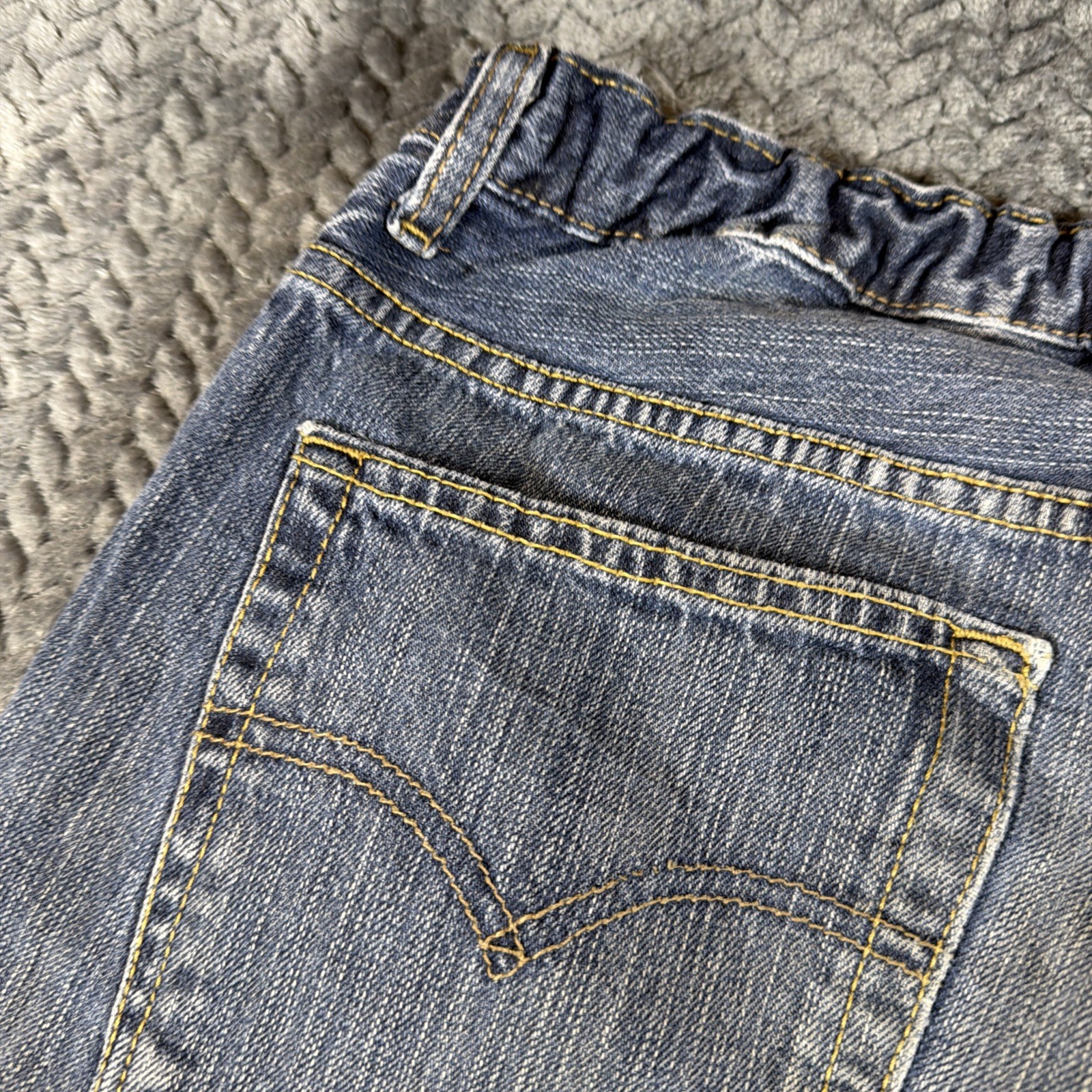 Levis 505 Reguar Straight Jeans Boys 12 Husky 32×27 Blue Denim