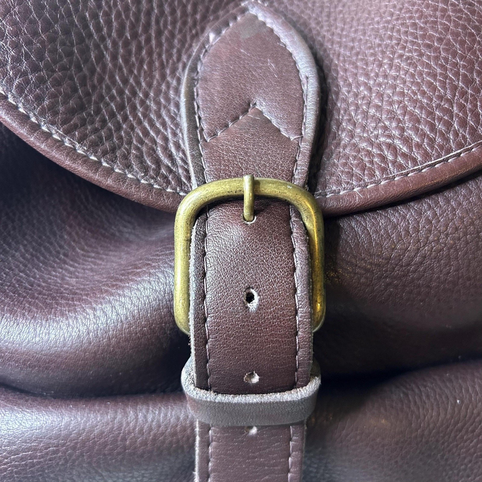 Vintage Style Dark Brown Full Grain Leather Rucksack Backpack