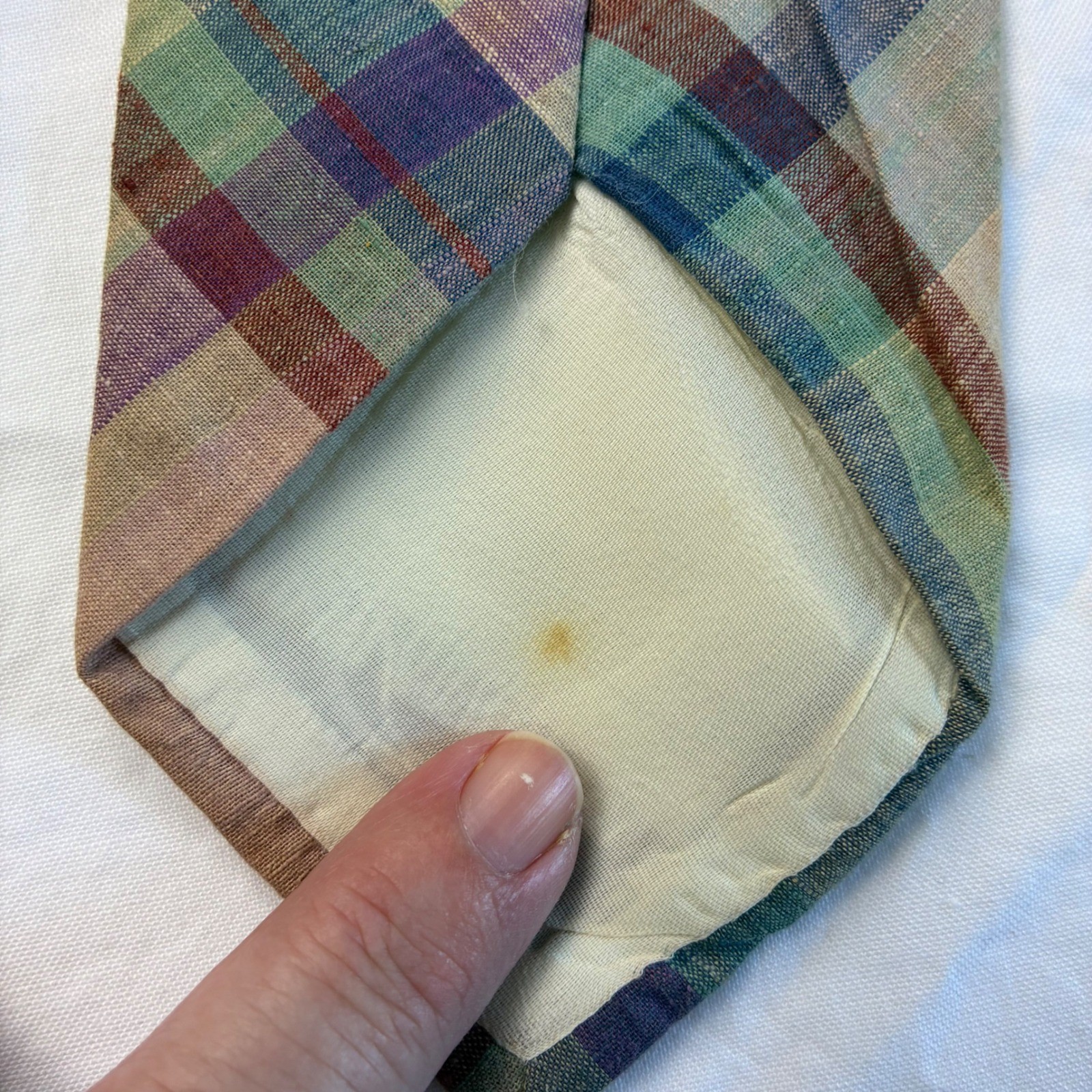 Jack Henry Vintage Hand Woven Mens Tie Cotton Madras Plaid Ivy League Academic