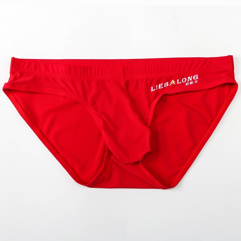 Mens Ice Silk Briefs Sexy Low Waist Bikini Panties Pouch Breathable Underwear US