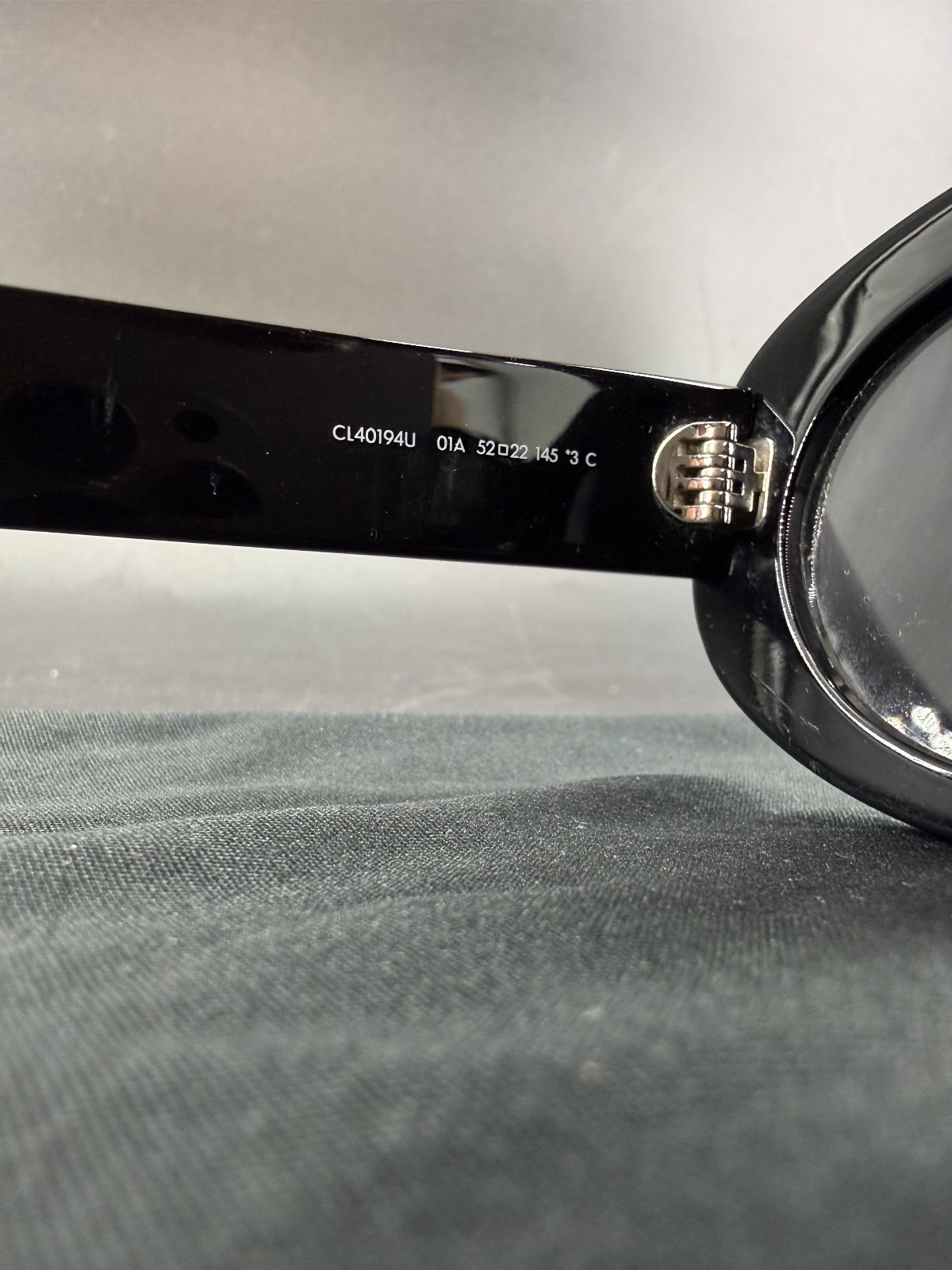 Authentic Celine CL40194U 01A 52mm Oval Black Sunglasses Grey Lens Only