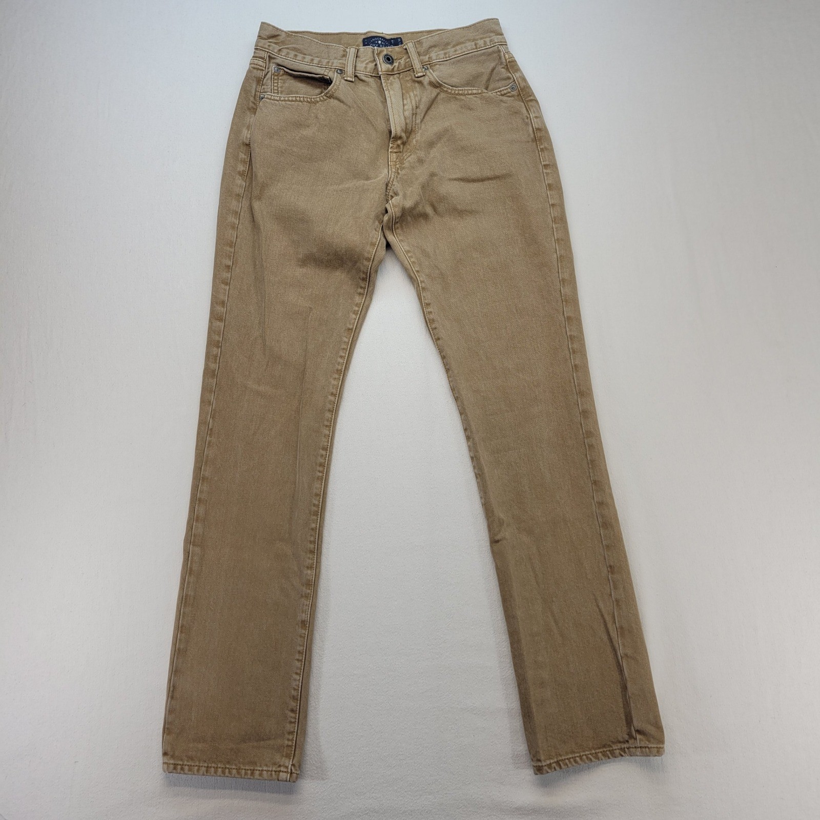 Lucky Brand 121 Heritage Slim Jeans Mens 28×32 Tan Brown Mid Rise Denim