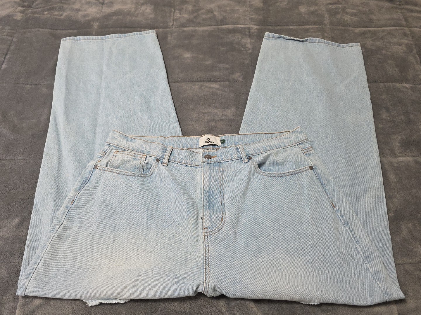 Scuffers Y2K Distressed Jumbo Bottoms Denim Jeans SZ 40; W38×L30