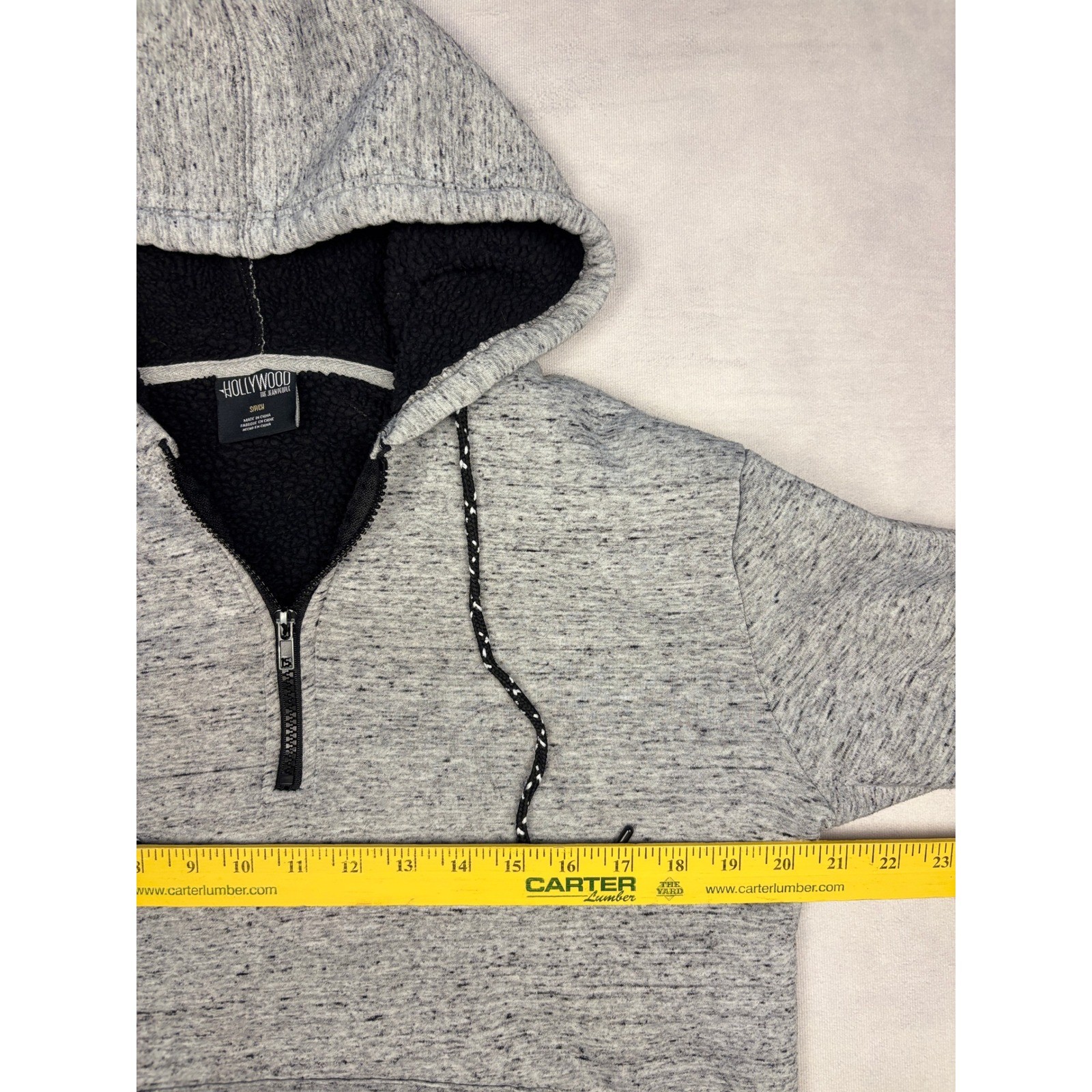 Hollywood The Jean People Mens Gray Space Dye Quarter Zip Hoodie Jogger Set S
