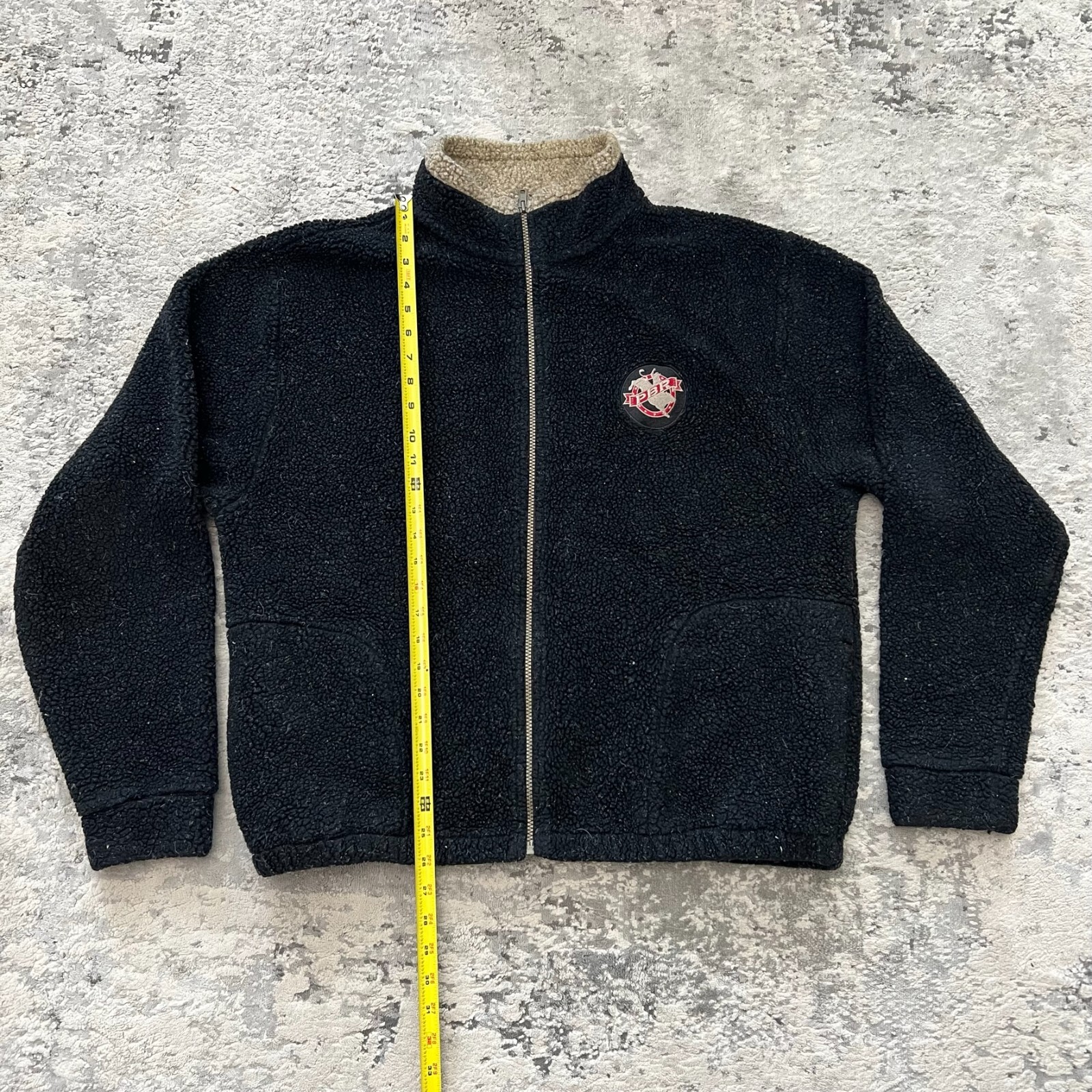 Vintage Cripple Creek PBR High Pile Sherpa Jacket Mens Large Black Brown