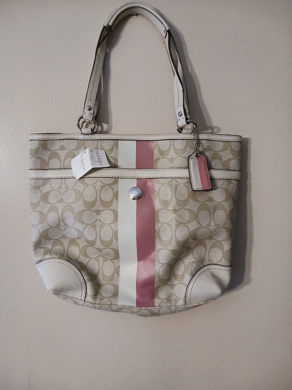 Coach Leather Signature Heritage Pink/Beige #F14477
