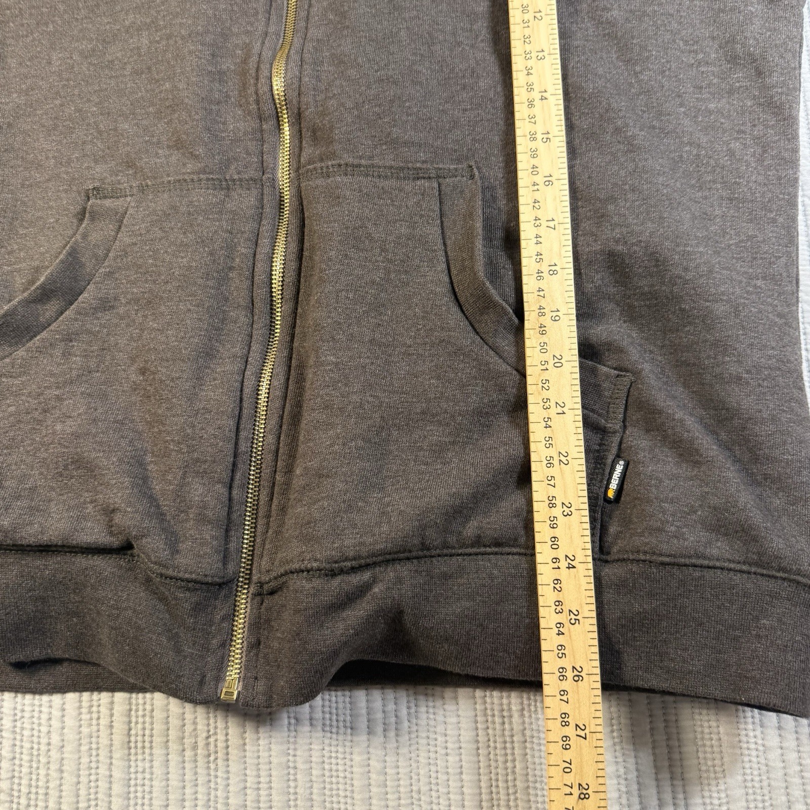 Berne Jacket Womens L Sherpa Hooded Full Zip Coat Gray Work