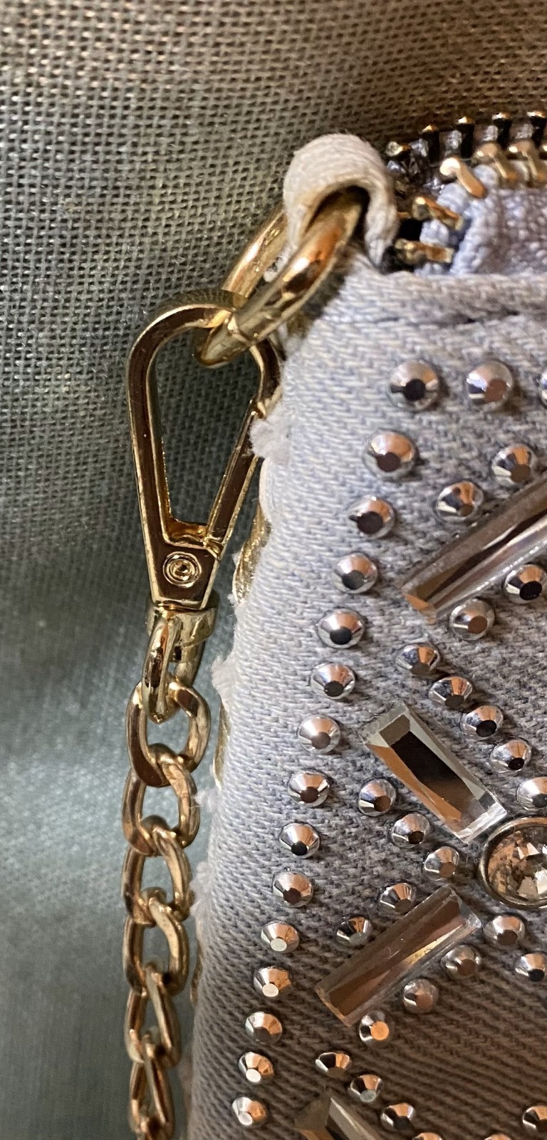 Super Cute Studded Clutch Purse – Denim with Bling!