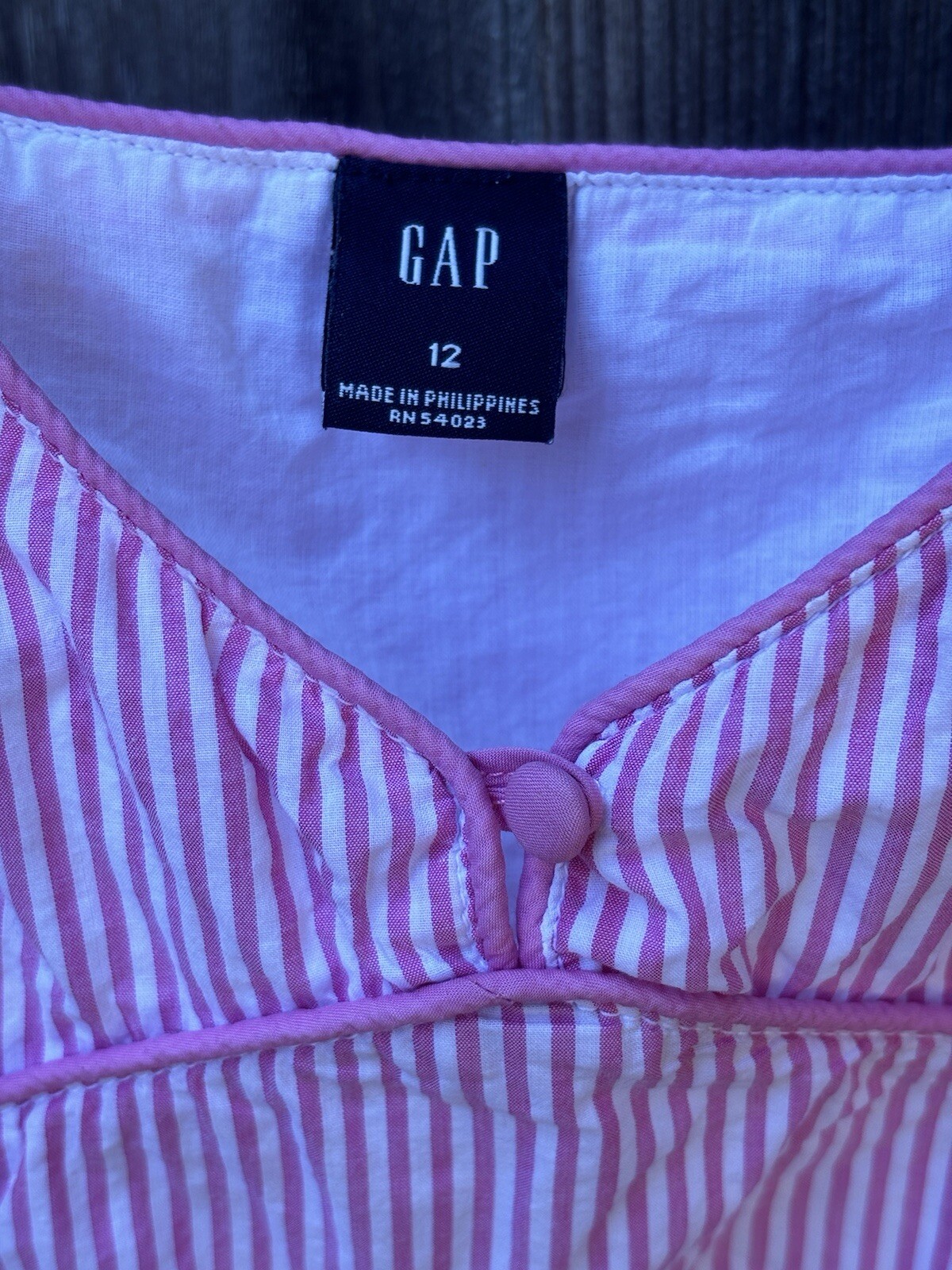 Gap Cami Summer Top Side Zip W 12 Pink White Stripes Lined Fresh Chic Straps