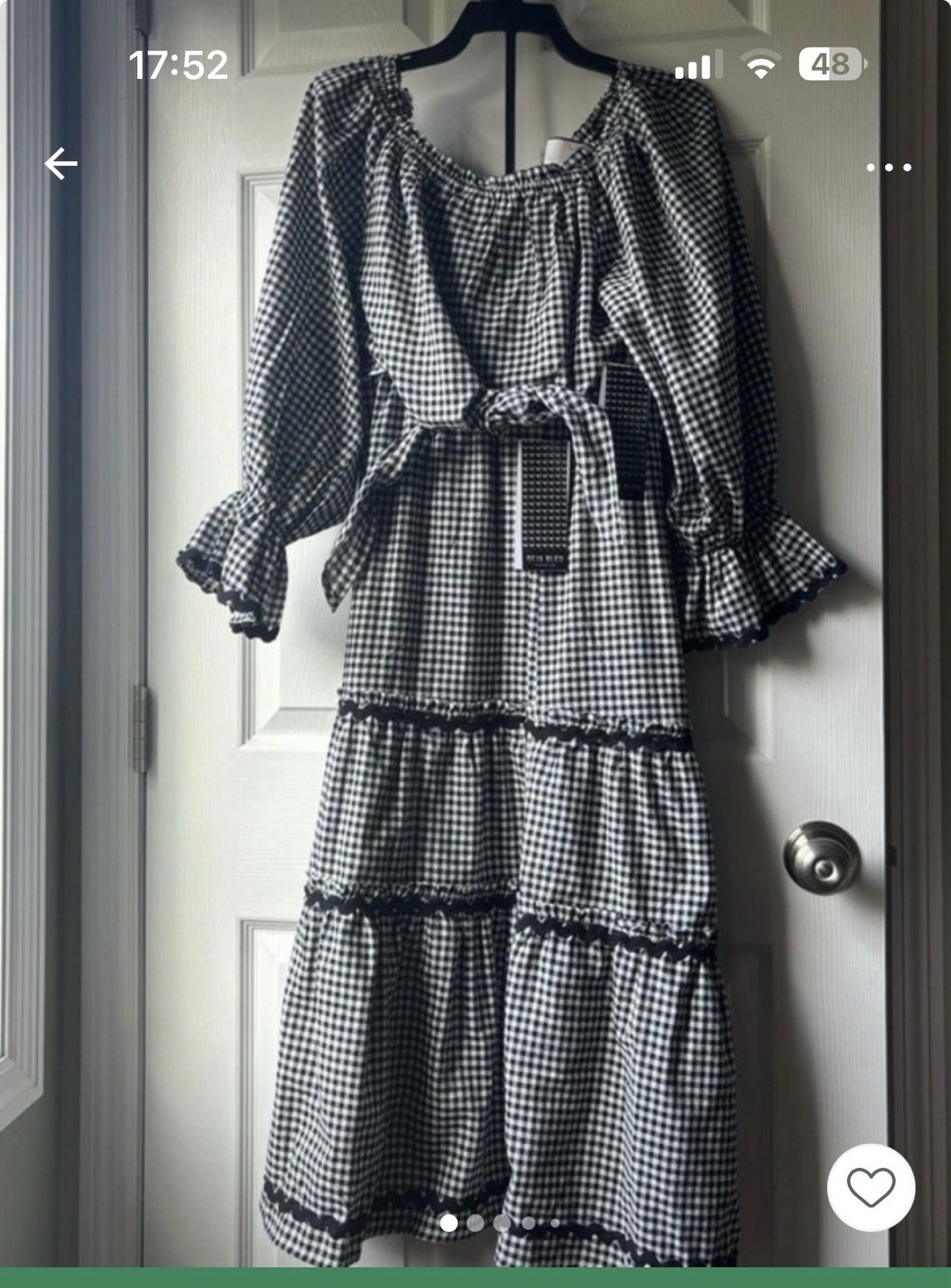 Black White Gingham 2 Piece Set Crop Too And Midi Skirt Size 12 Cottagecore Boho