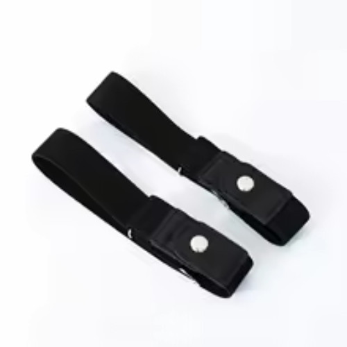 2 Pack No Buckle Elastic Belt Invisible Loop Belt for Jeans Pants
