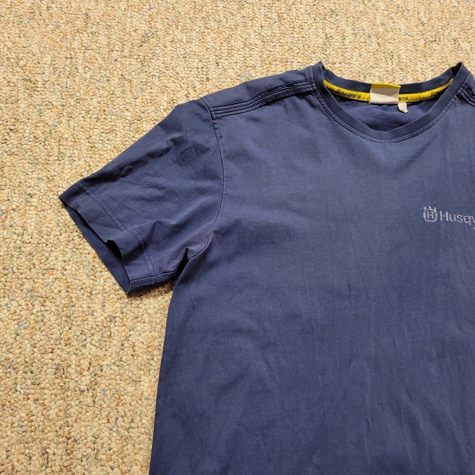 Husqvarna Motorcycles Shirt Mens Medium Blue Graphic Tee Distressed Moto Biker