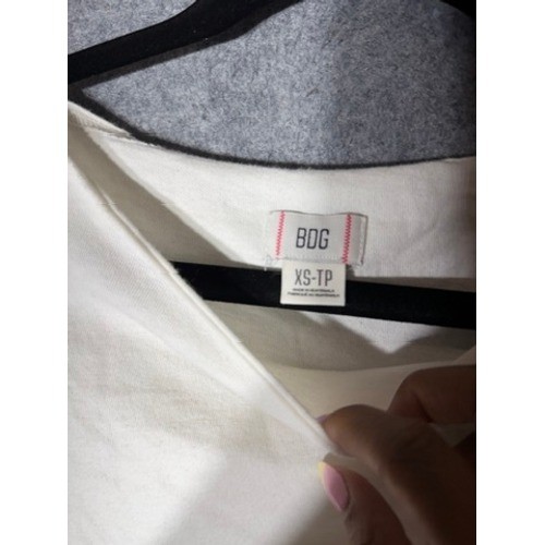 BDG Urban Outfitters White Grey Layered Long Sleeve Tee XS Y2K AestheticNew