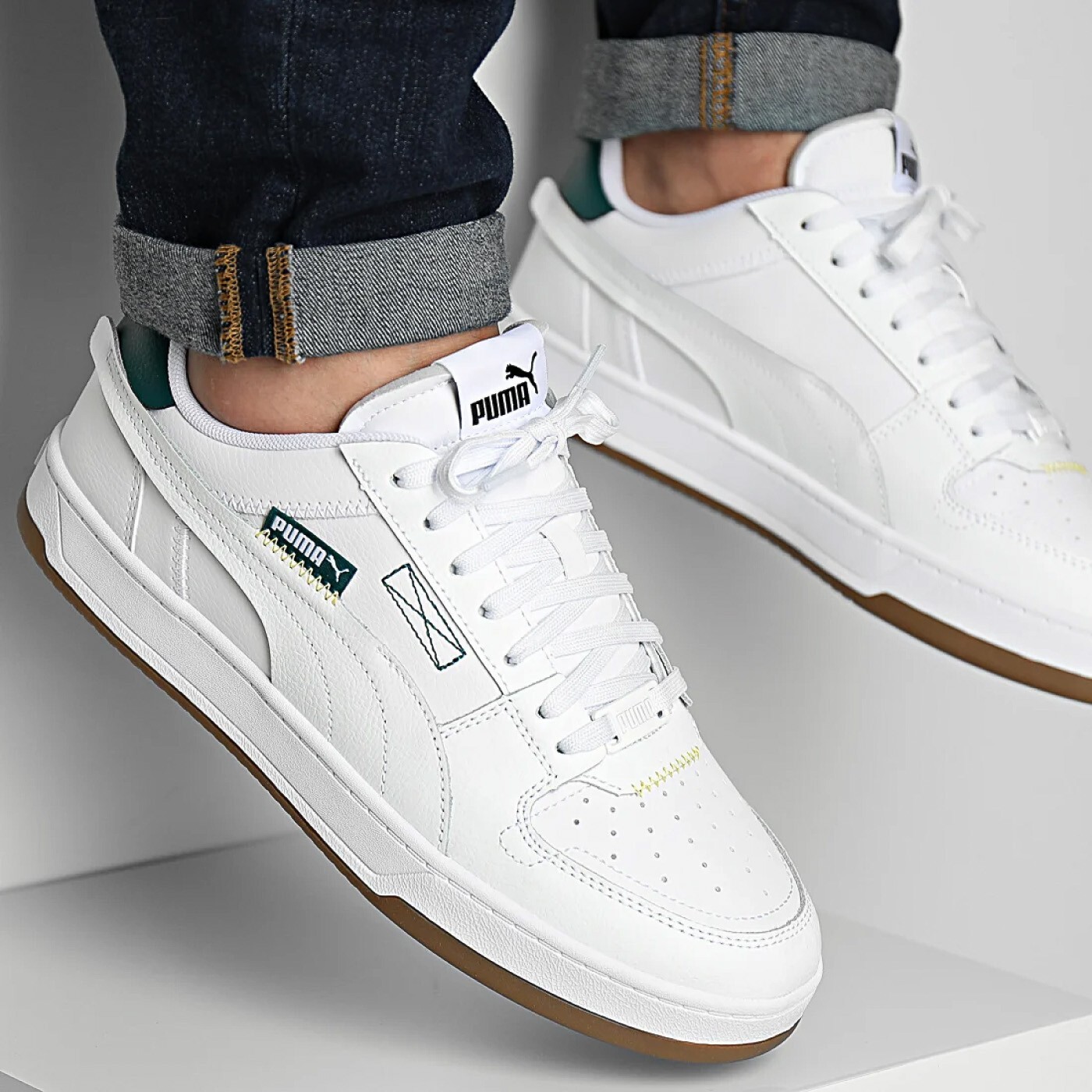 PUMA Caven 2.0 VTG ‘White Malachite Green’ Men’s Casual Athletic Shoes 392332-01