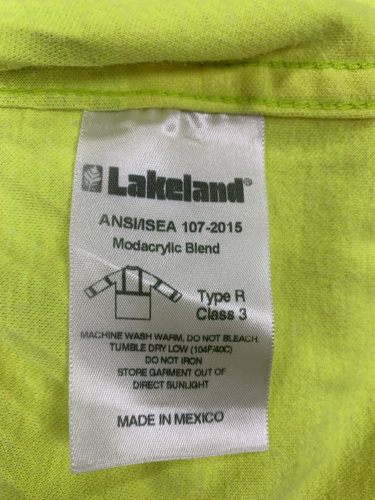 LAKELAND ANS/ISEA 107-2015 Type R Class 3 High Visibility Button-Up Shirt Large