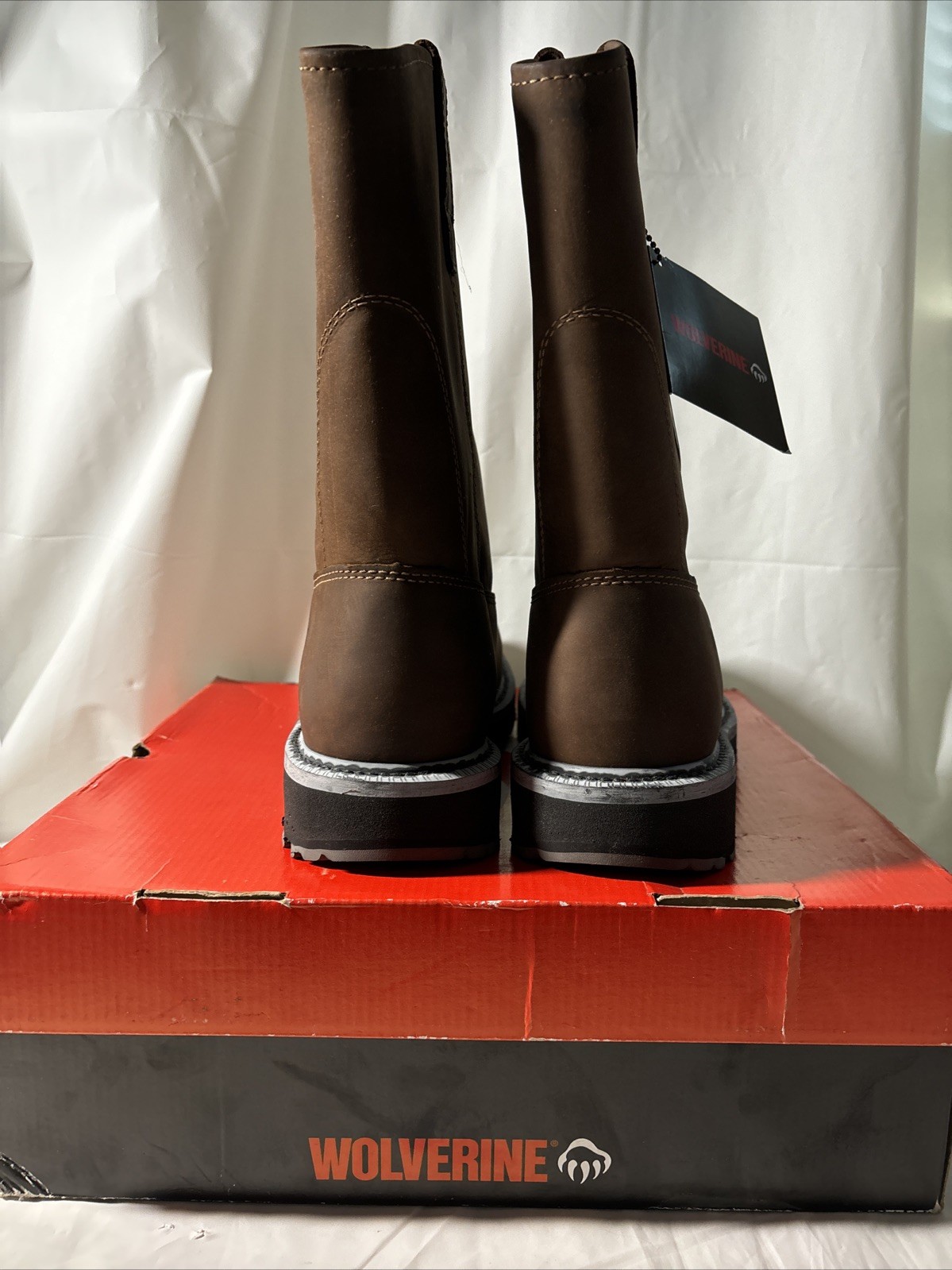 Wolverine Men Wellington 10″ Leather Work Boots Dark Brown W04727 Size 10M