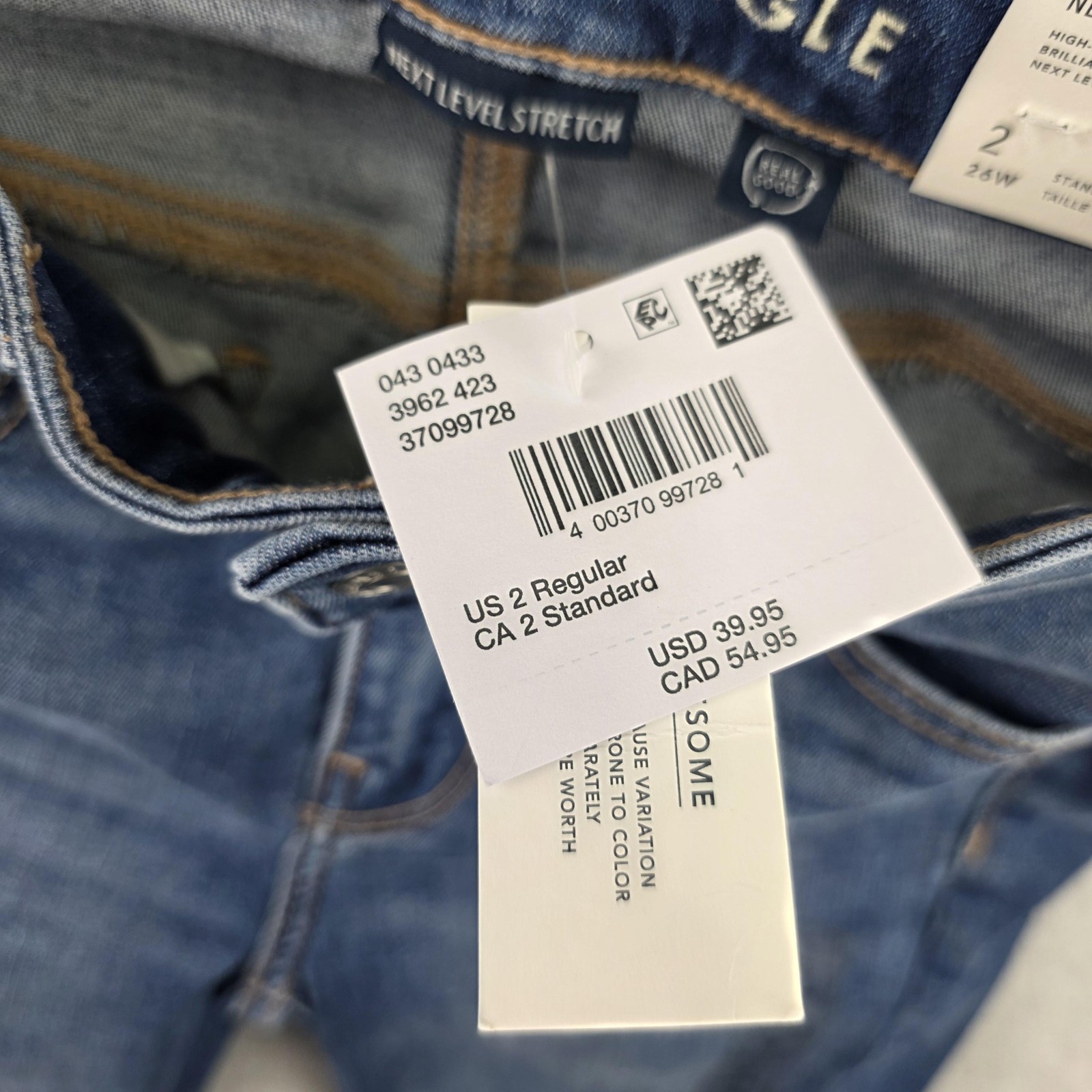American Eagle Jegging Womens 2 26W Blue Medium Wash High Rise Stretch NWT