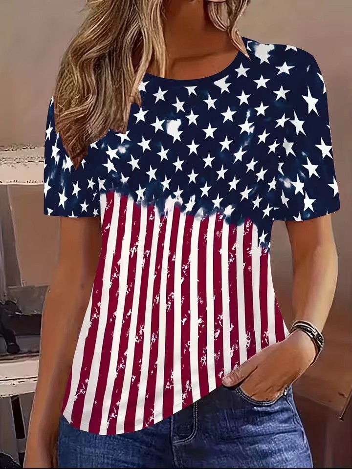 USA America 250th Anniversary Patriotic 4th of July T Shirts Tops for Women