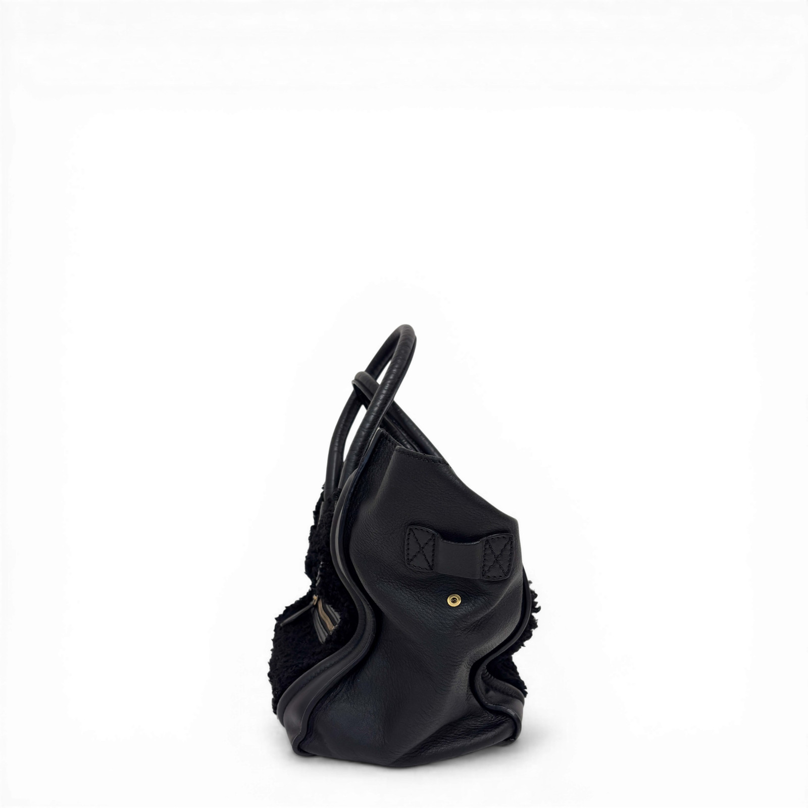 CELINE Leather Phantom Luggage Tote Bag Black