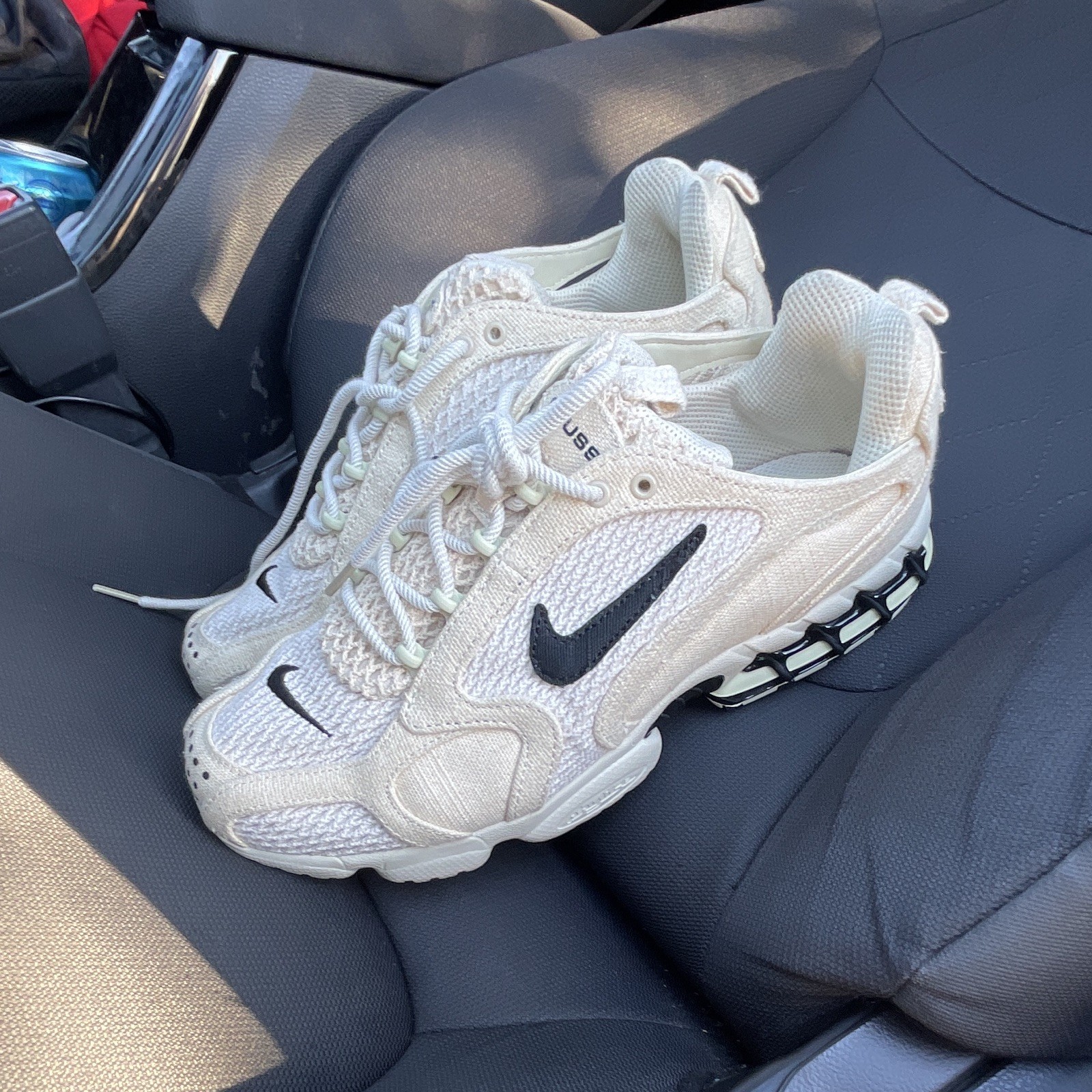 Nike Air Zoom Spiridon Men’s White/Black Low Top Lace-Up Athletic Sneaker