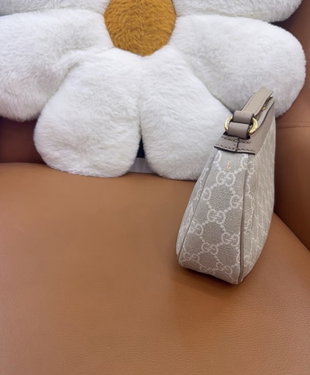 Authentic Gucci Ophidia GG Mini Shoulder Bag Beige White Canvas NWT